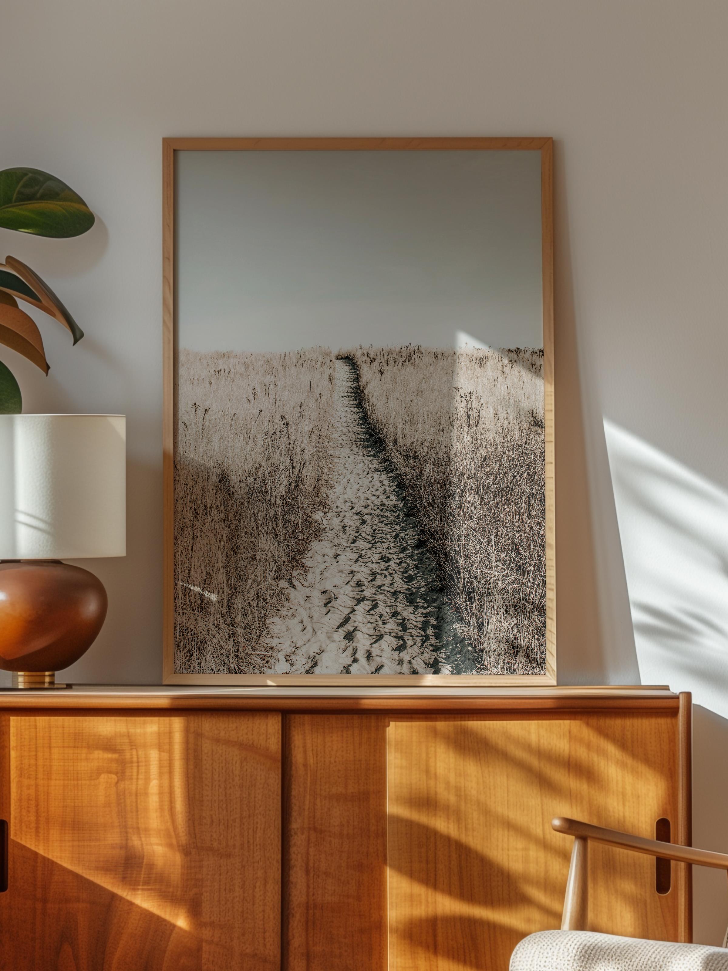 Rustic Çerçevesiz Poster, İskandinav Kahverengi Poster, NO:371 Yol Fotoğraf, Dikey