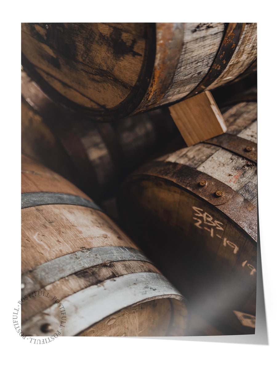 Eskimiş Viski Fıçıları Rustic Çerçevesiz Poster