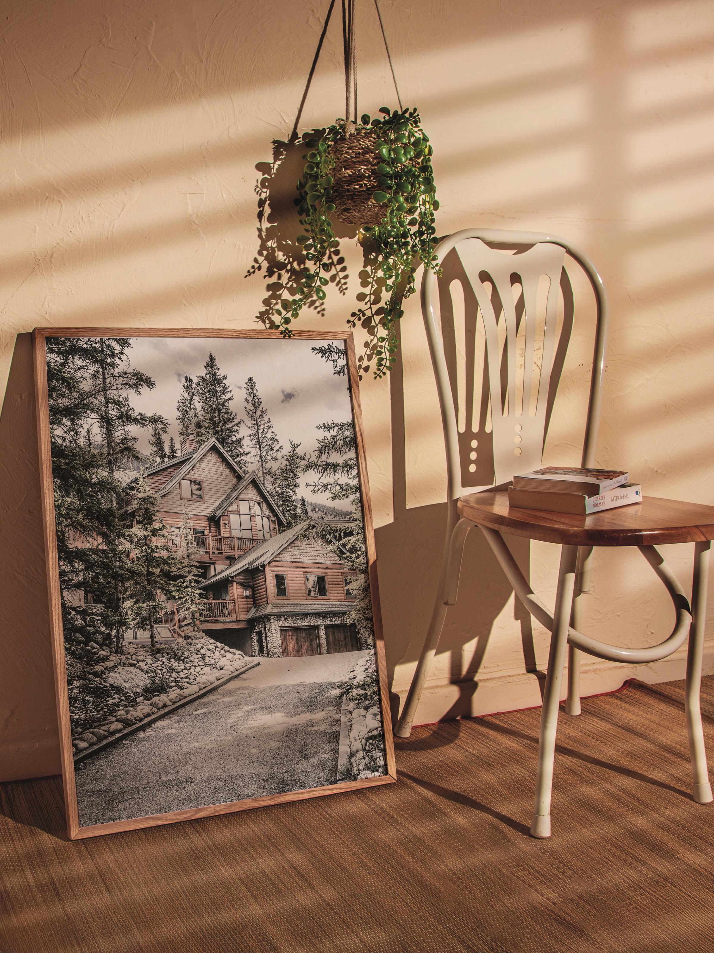 Rustic Çerçevesiz Poster, İskandinav Kahverengi Poster, NO:390 Ev Fotoğraf