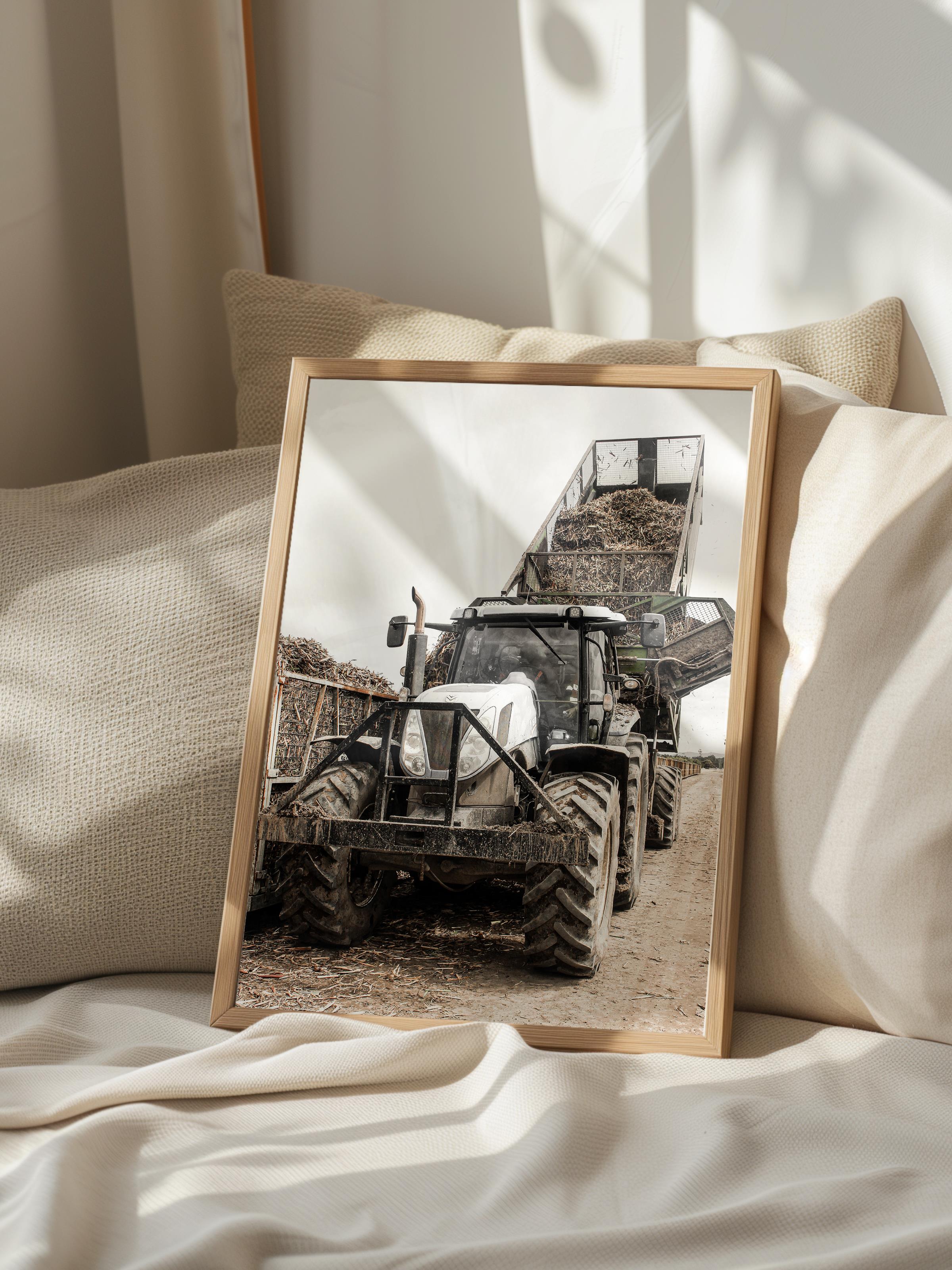 Rustic Çerçevesiz Poster, İskandinav Kahverengi Poster, NO:394 Traktör Fotoğraf