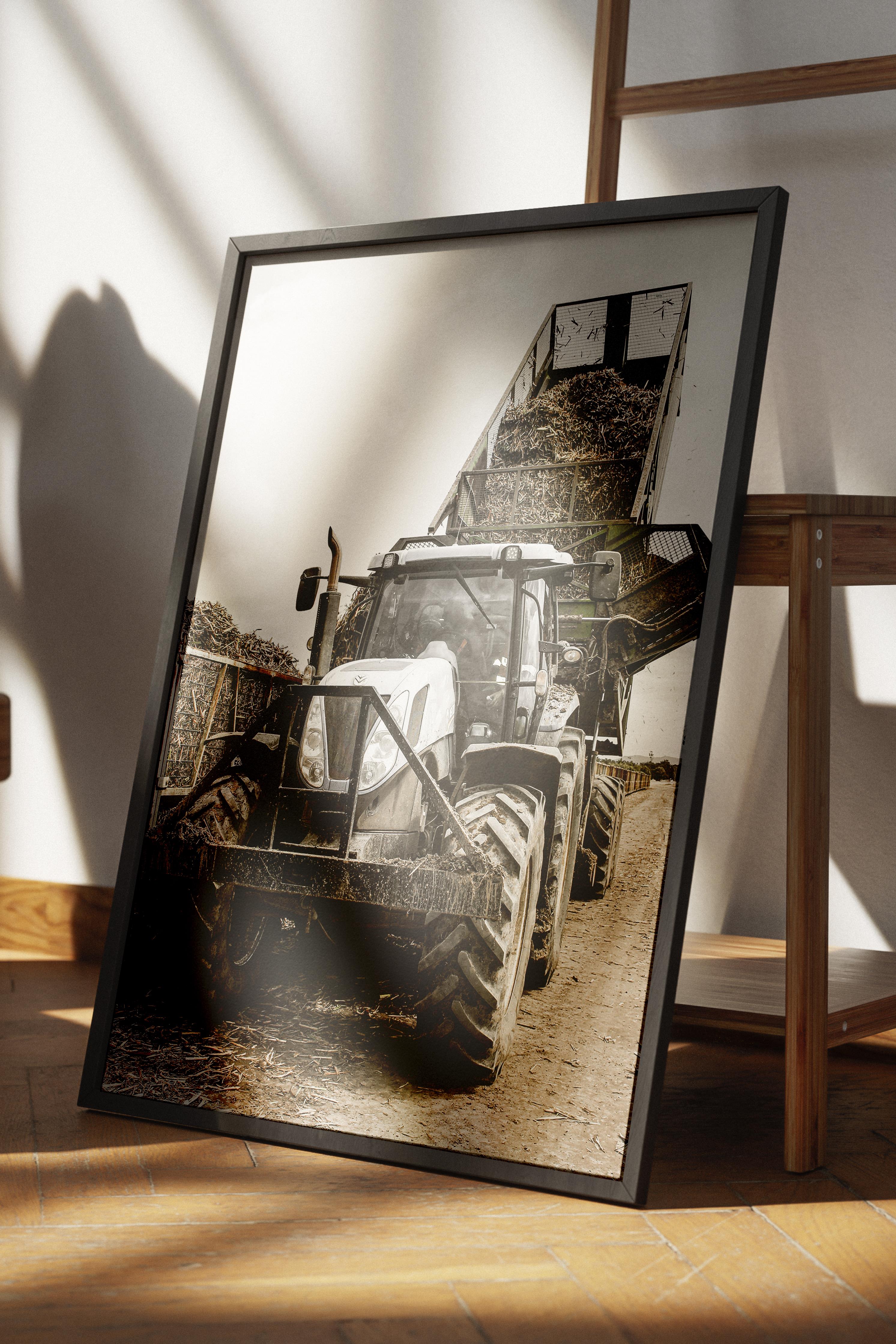 Rustic Çerçevesiz Poster, İskandinav Kahverengi Poster, NO:394 Traktör Fotoğraf