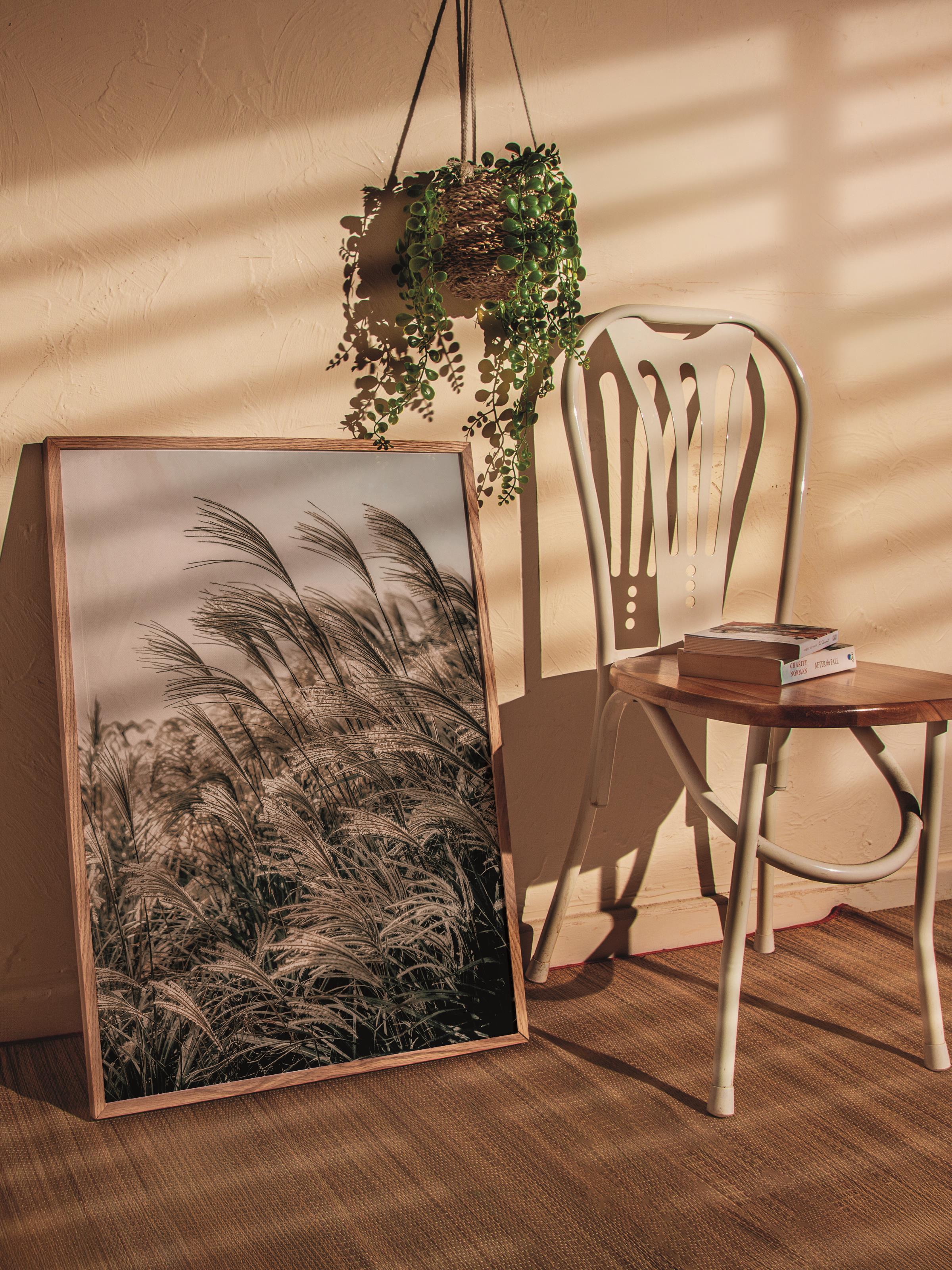 Rustic Çerçevesiz Poster, İskandinav Kahverengi Poster, NO:400 Sazlık Fotoğraf
