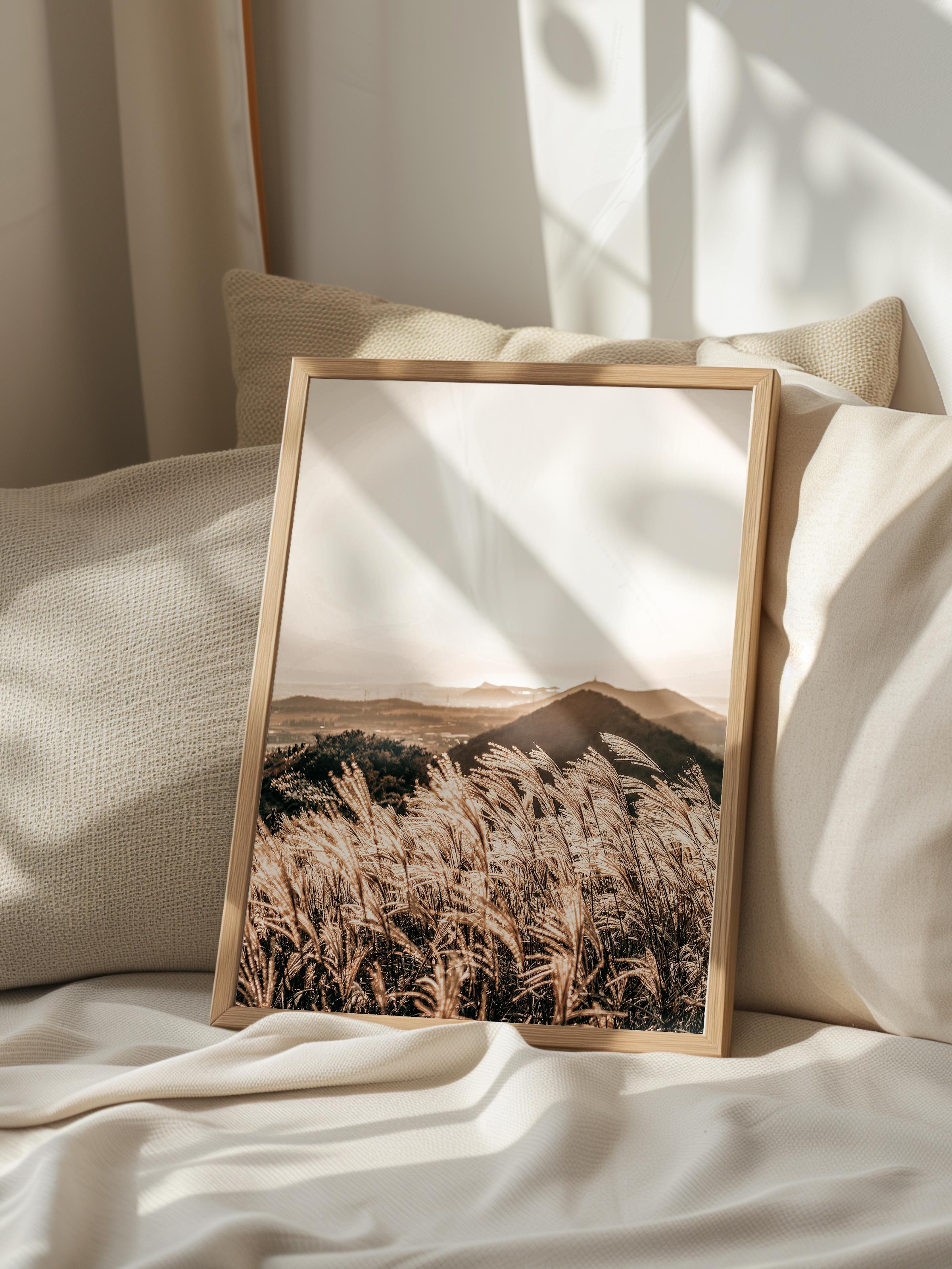Rustic Çerçevesiz Poster, İskandinav Kahverengi Poster, NO:401 Dağ Manzarası Fotoğraf