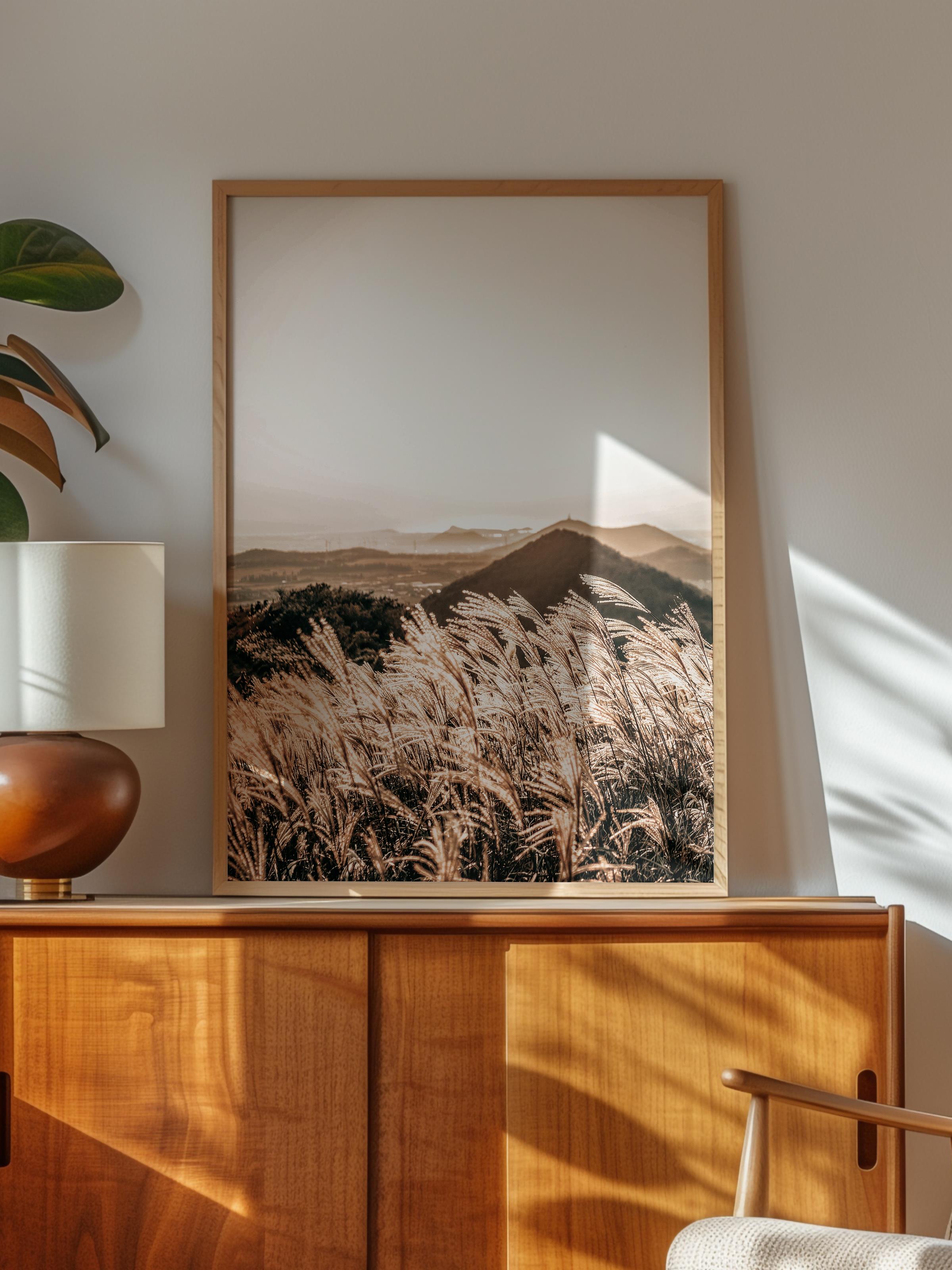 Rustic Çerçevesiz Poster, İskandinav Kahverengi Poster, NO:401 Dağ Manzarası Fotoğraf