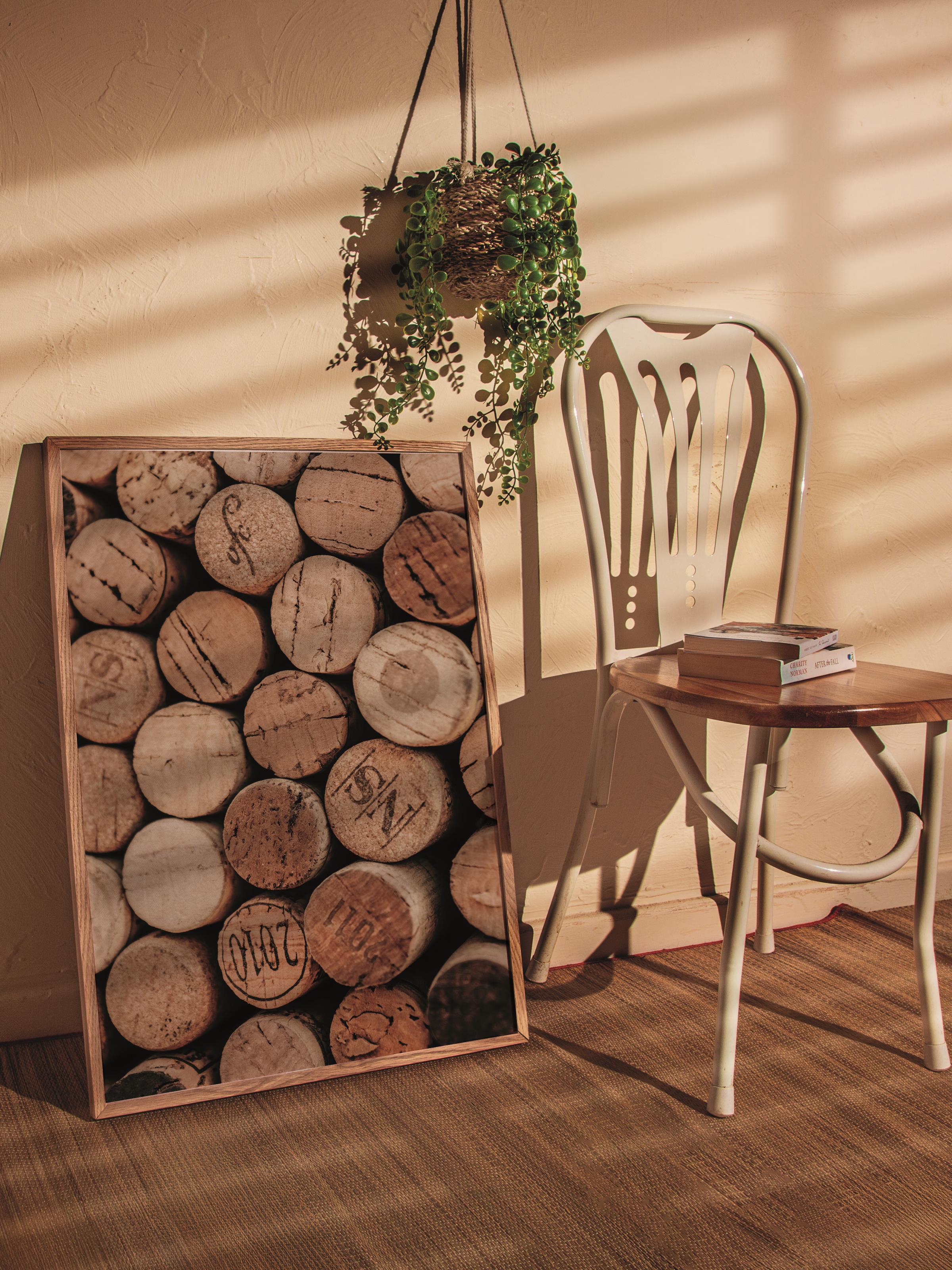 Rustic Çerçevesiz Poster, İskandinav Kahverengi Poster, NO:436 Kütükler Fotoğraf