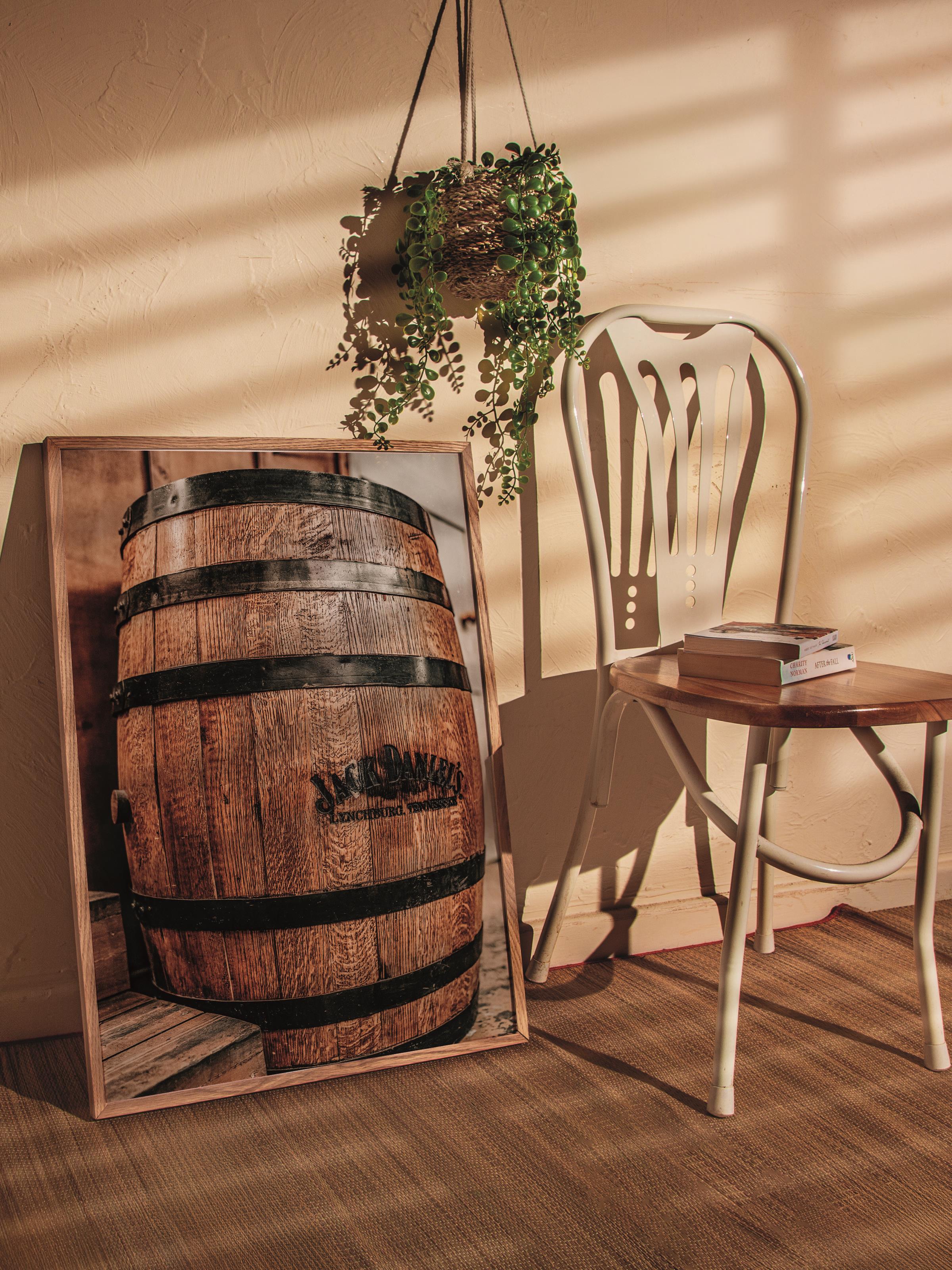 Rustic Çerçevesiz Poster, İskandinav Kahverengi Poster, NO:441 Fıçı Fotoğraf