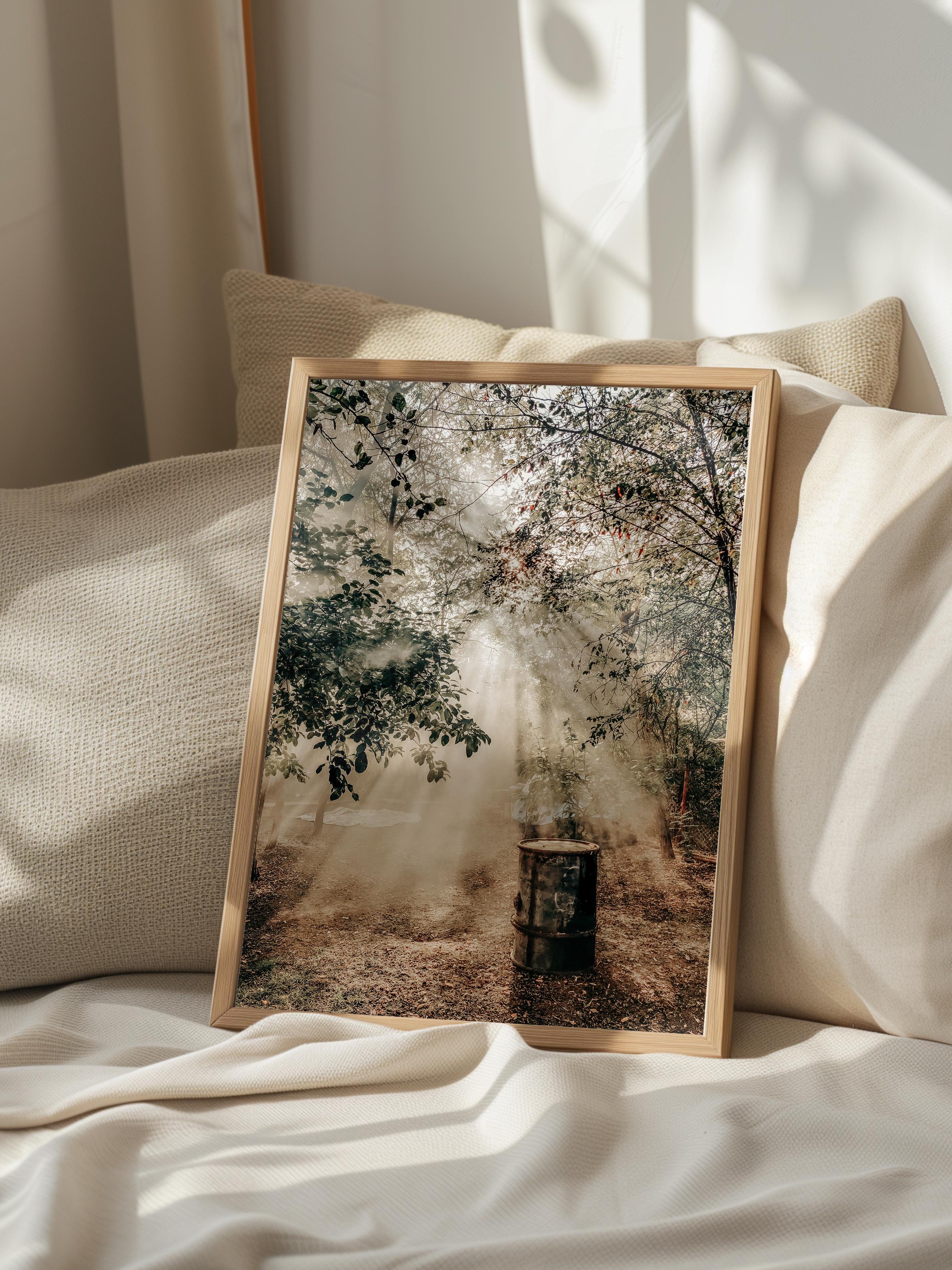 Rustic Çerçevesiz Poster, İskandinav Kahverengi Poster, NO:442 Orman Fotoğraf