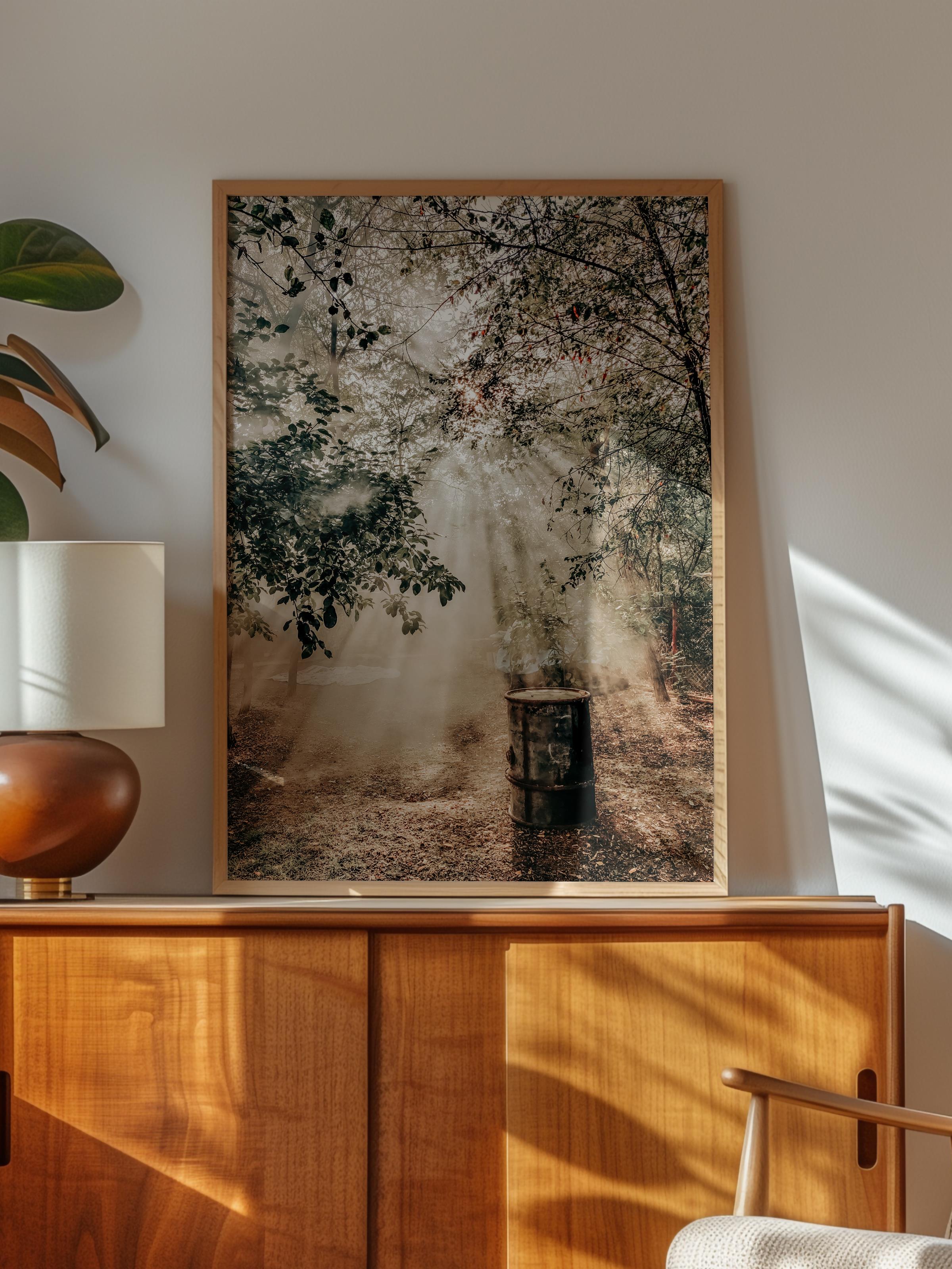 Rustic Çerçevesiz Poster, İskandinav Kahverengi Poster, NO:442 Orman Fotoğraf