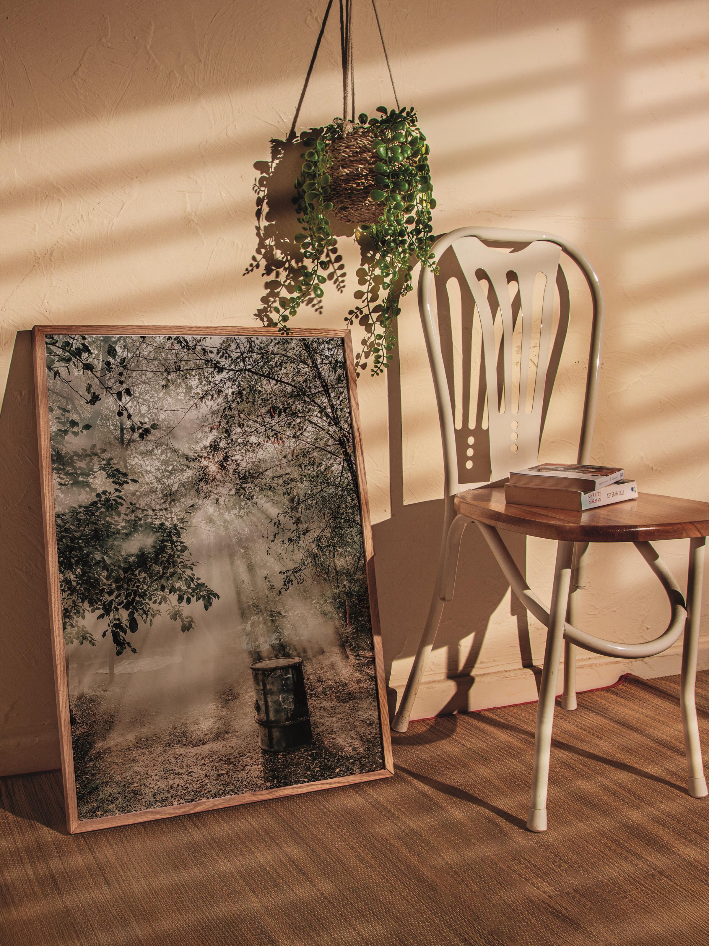 Rustic Çerçevesiz Poster, İskandinav Kahverengi Poster, NO:442 Orman Fotoğraf