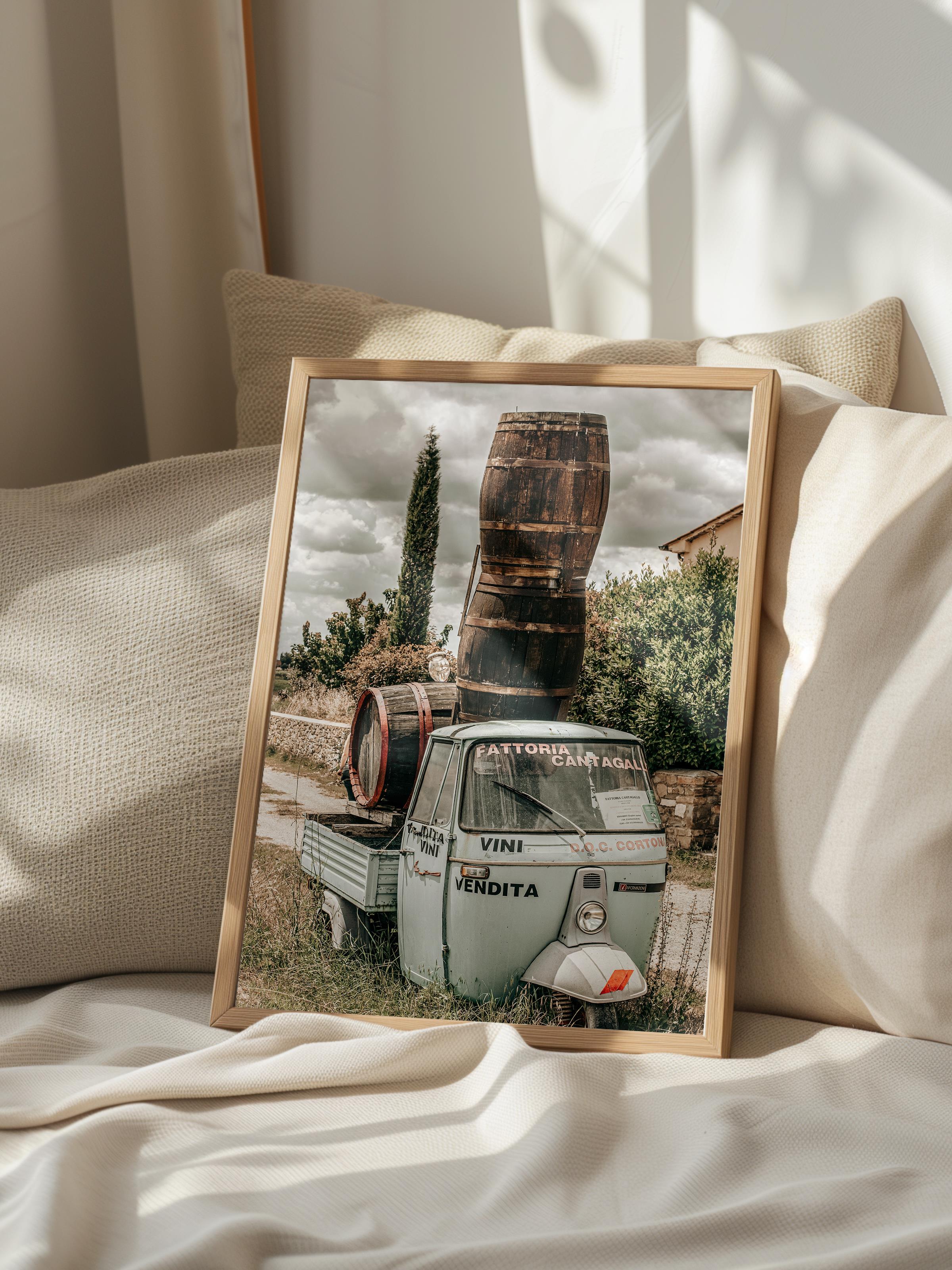 Rustic Çerçevesiz Poster, İskandinav Kahverengi Poster, NO:443 Traktör Fotoğraf