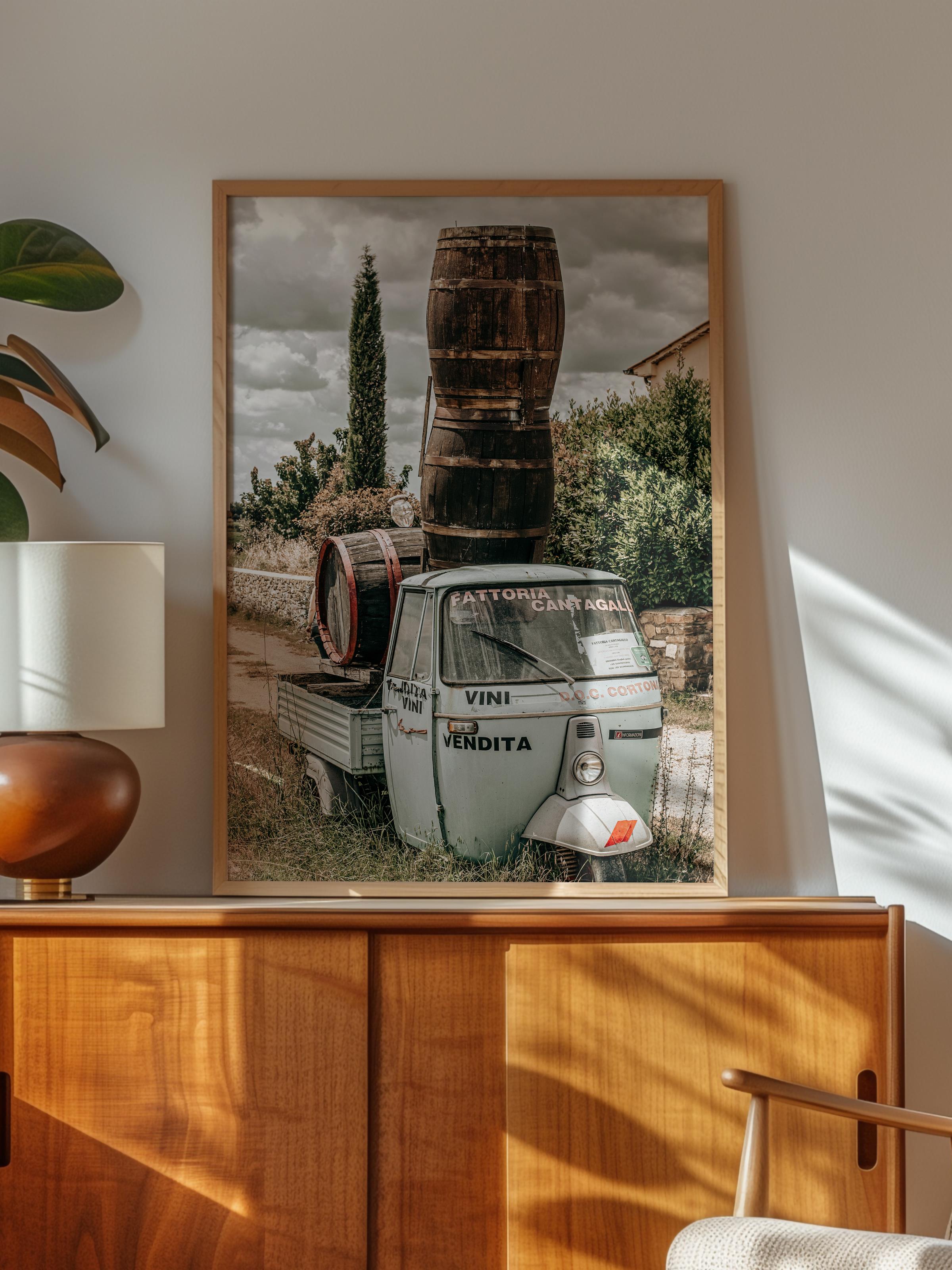 Rustic Çerçevesiz Poster, İskandinav Kahverengi Poster, NO:443 Traktör Fotoğraf