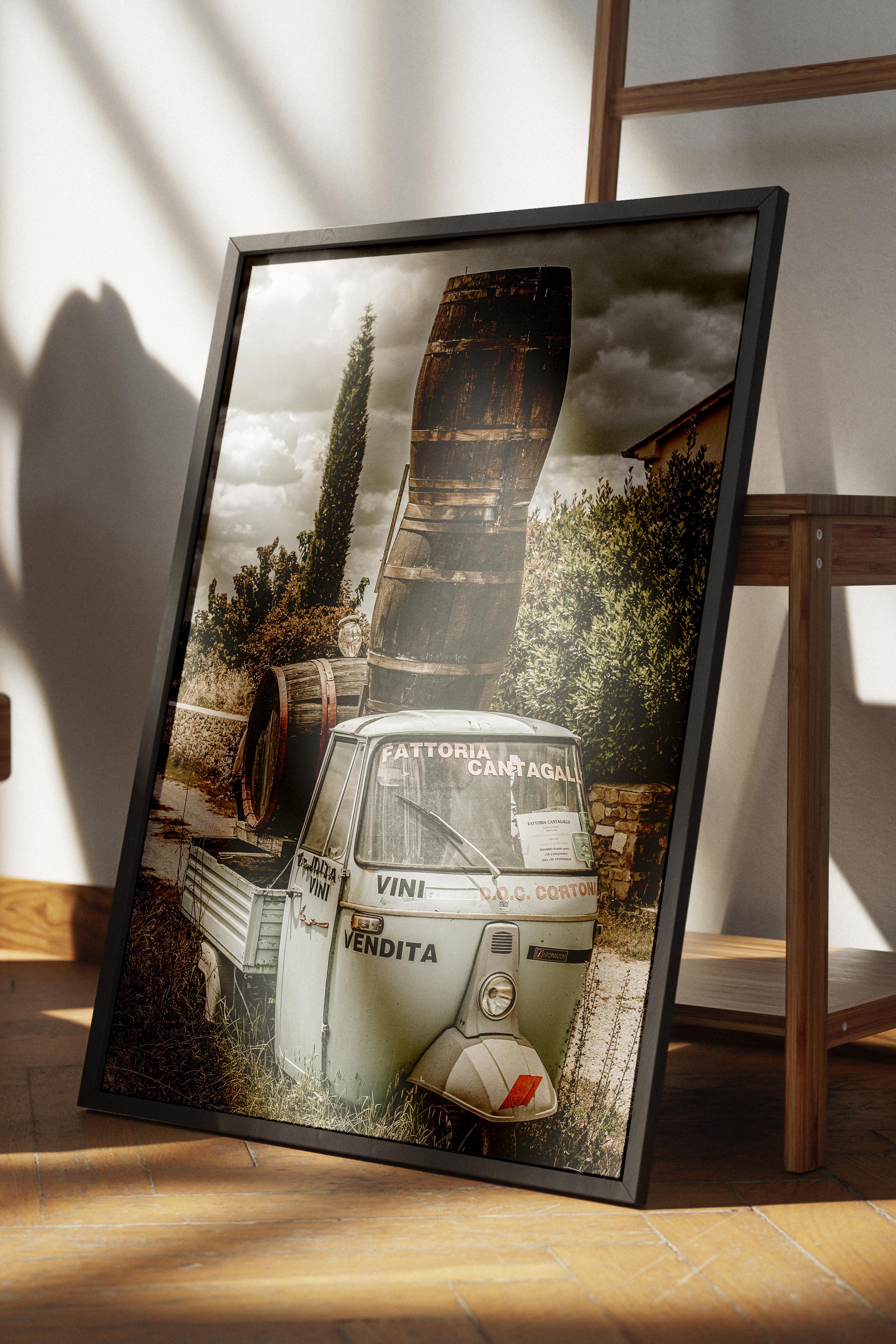 Rustic Çerçevesiz Poster, İskandinav Kahverengi Poster, NO:443 Traktör Fotoğraf