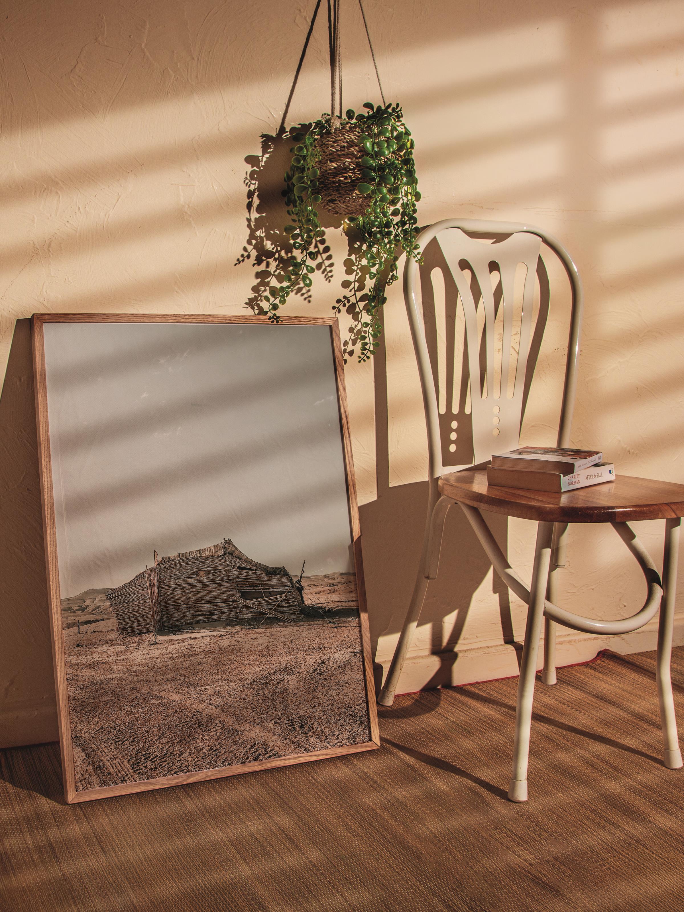 Rustic Çerçevesiz Poster, İskandinav Kahverengi Poster, NO:446 Kulübe Fotoğraf