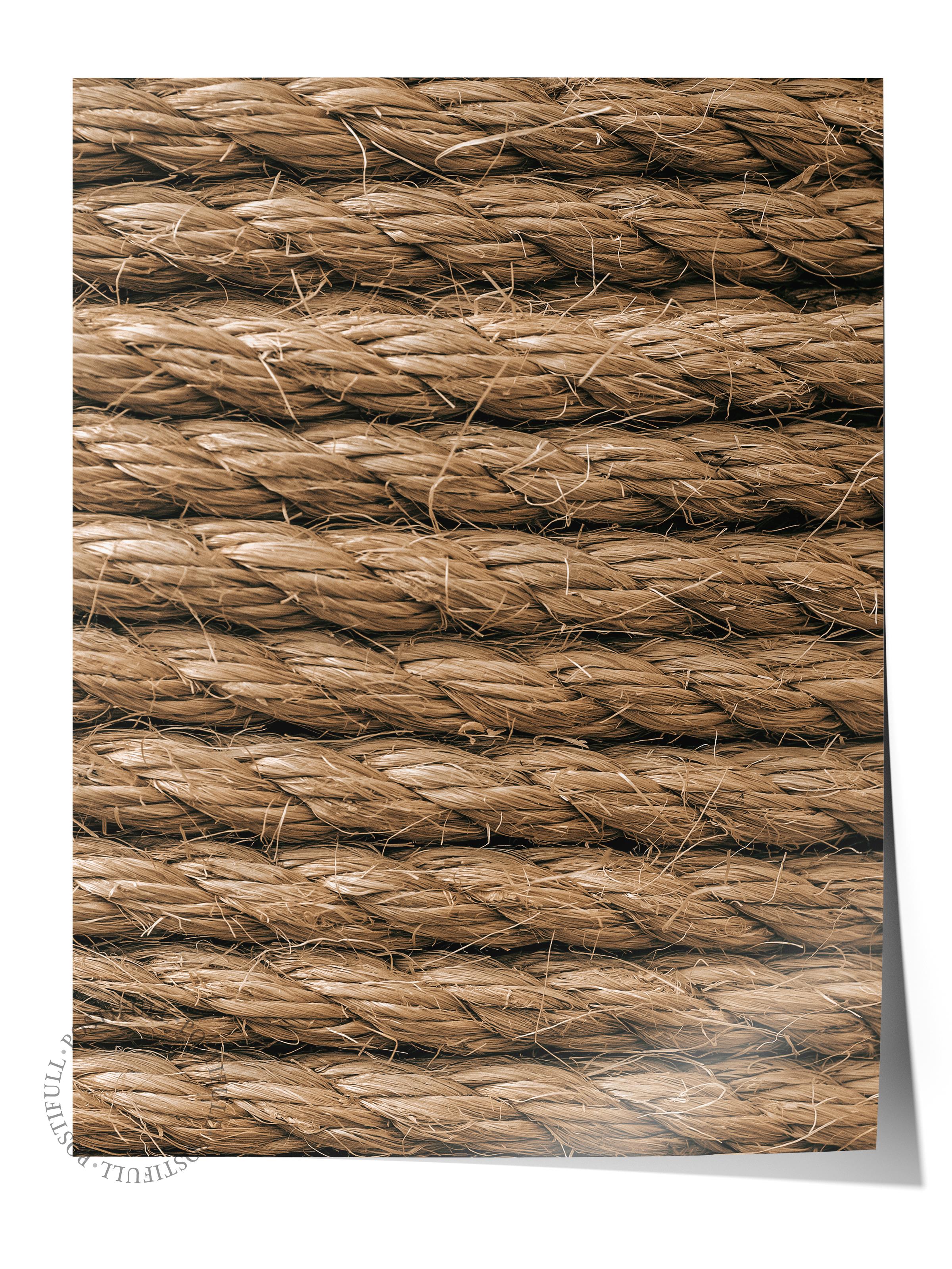 Rustic Çerçevesiz Poster, İskandinav Kahverengi Poster, NO:448 Halat Fotoğraf