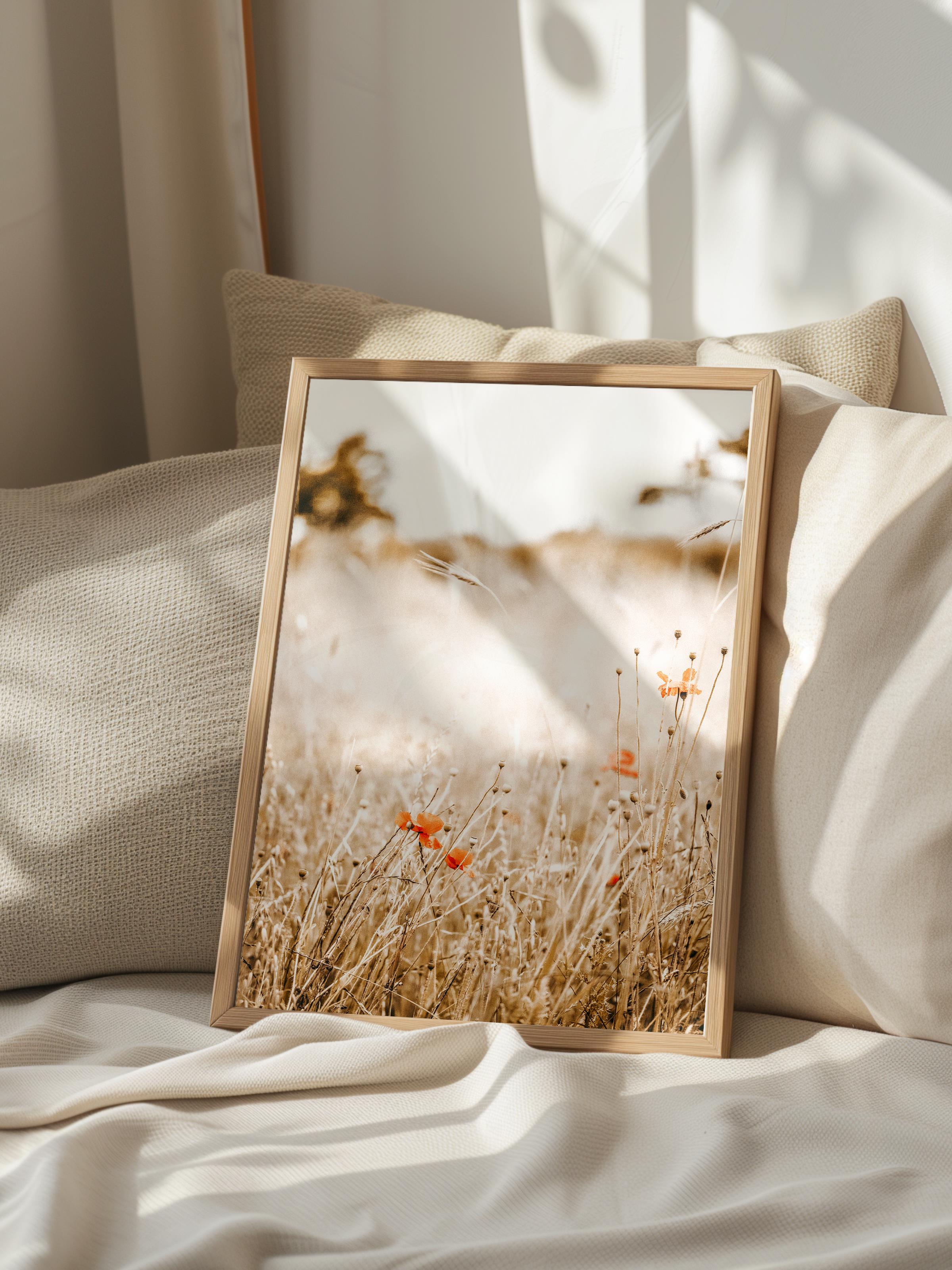 Rustic Çerçevesiz Poster, İskandinav Kahverengi Poster, NO:452 Tarla Fotoğraf