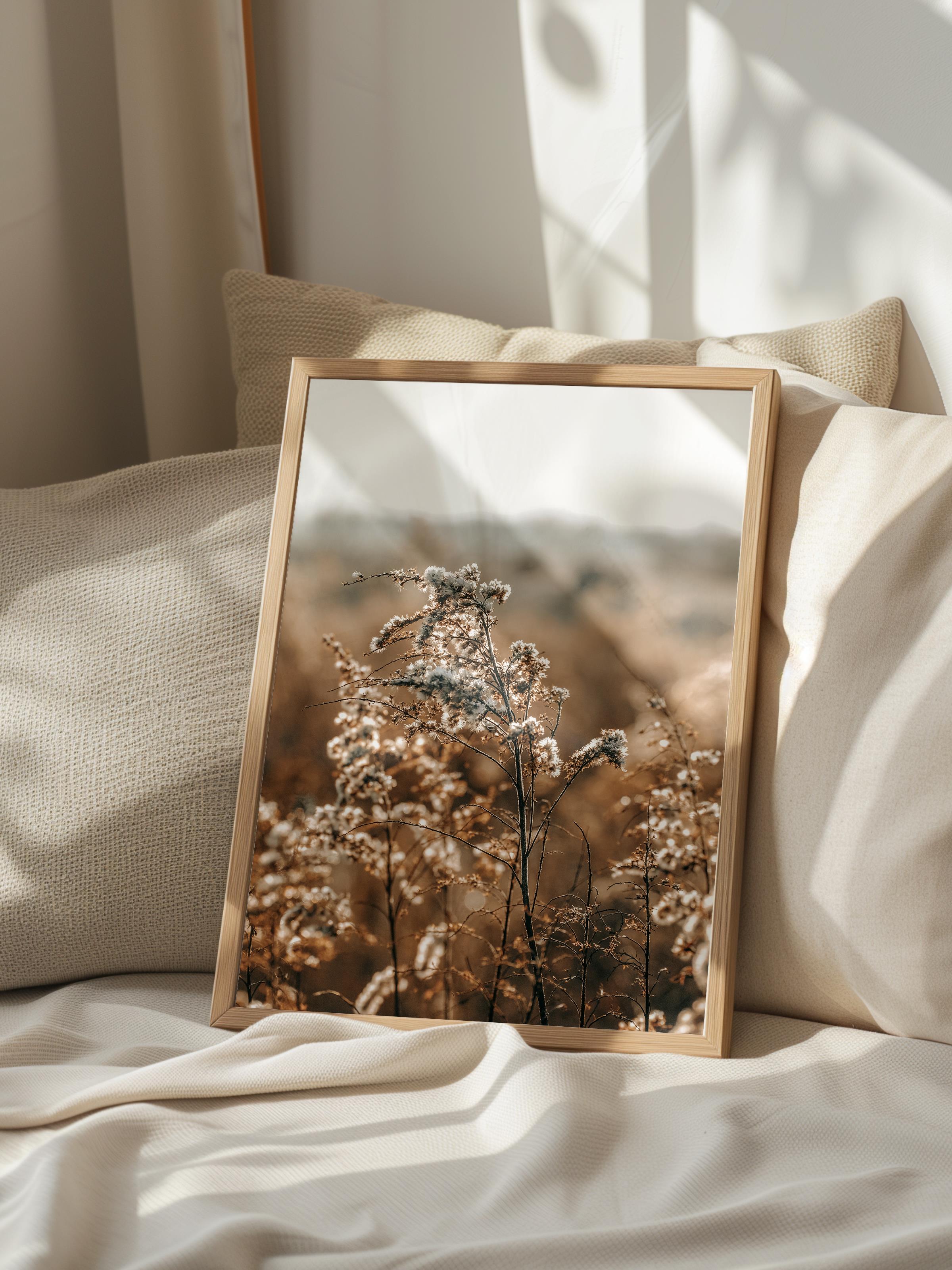 Rustic Çerçevesiz Poster, İskandinav Kahverengi Poster, NO:455 Çiçekler Fotoğraf
