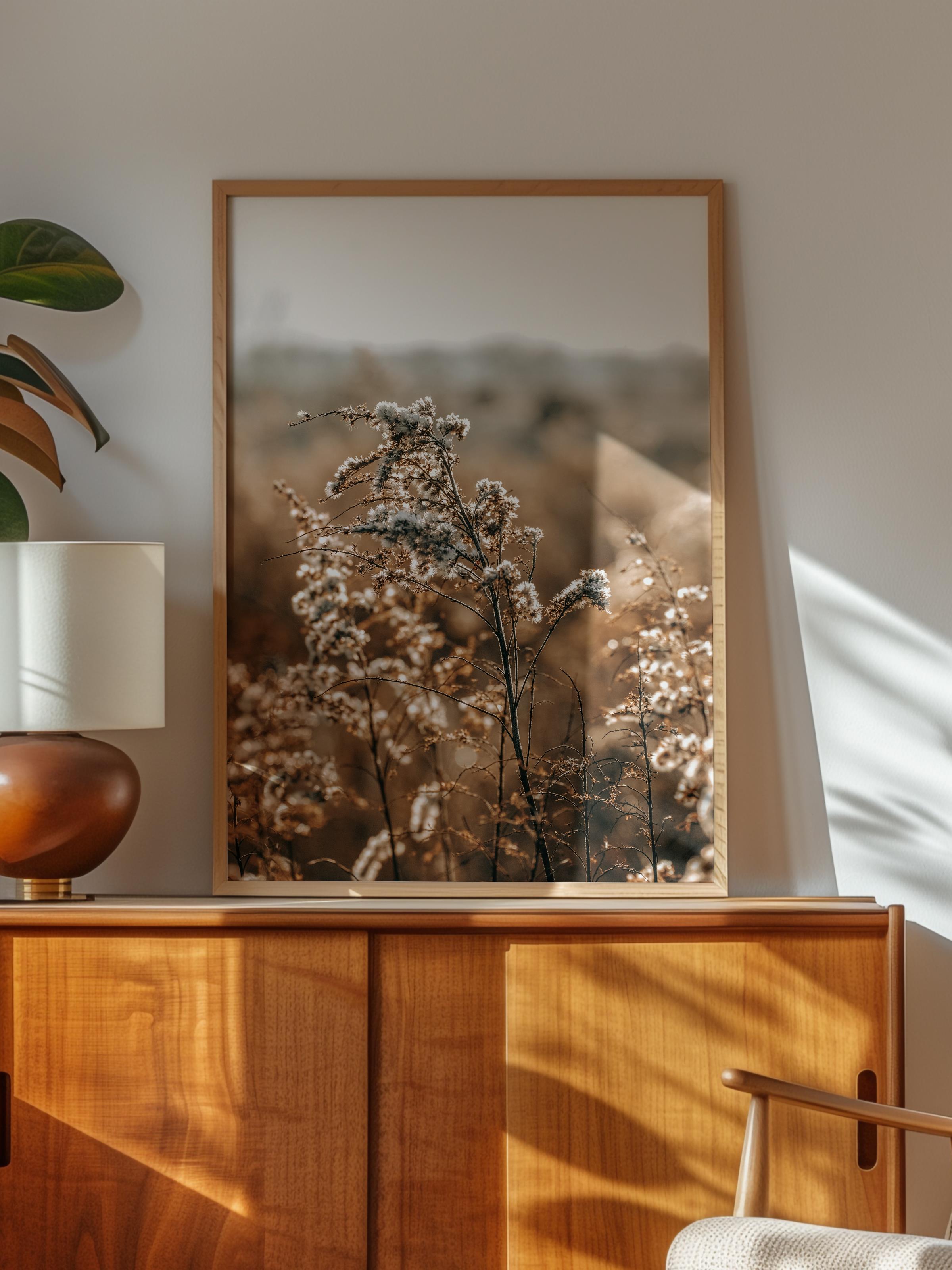 Rustic Çerçevesiz Poster, İskandinav Kahverengi Poster, NO:455 Çiçekler Fotoğraf