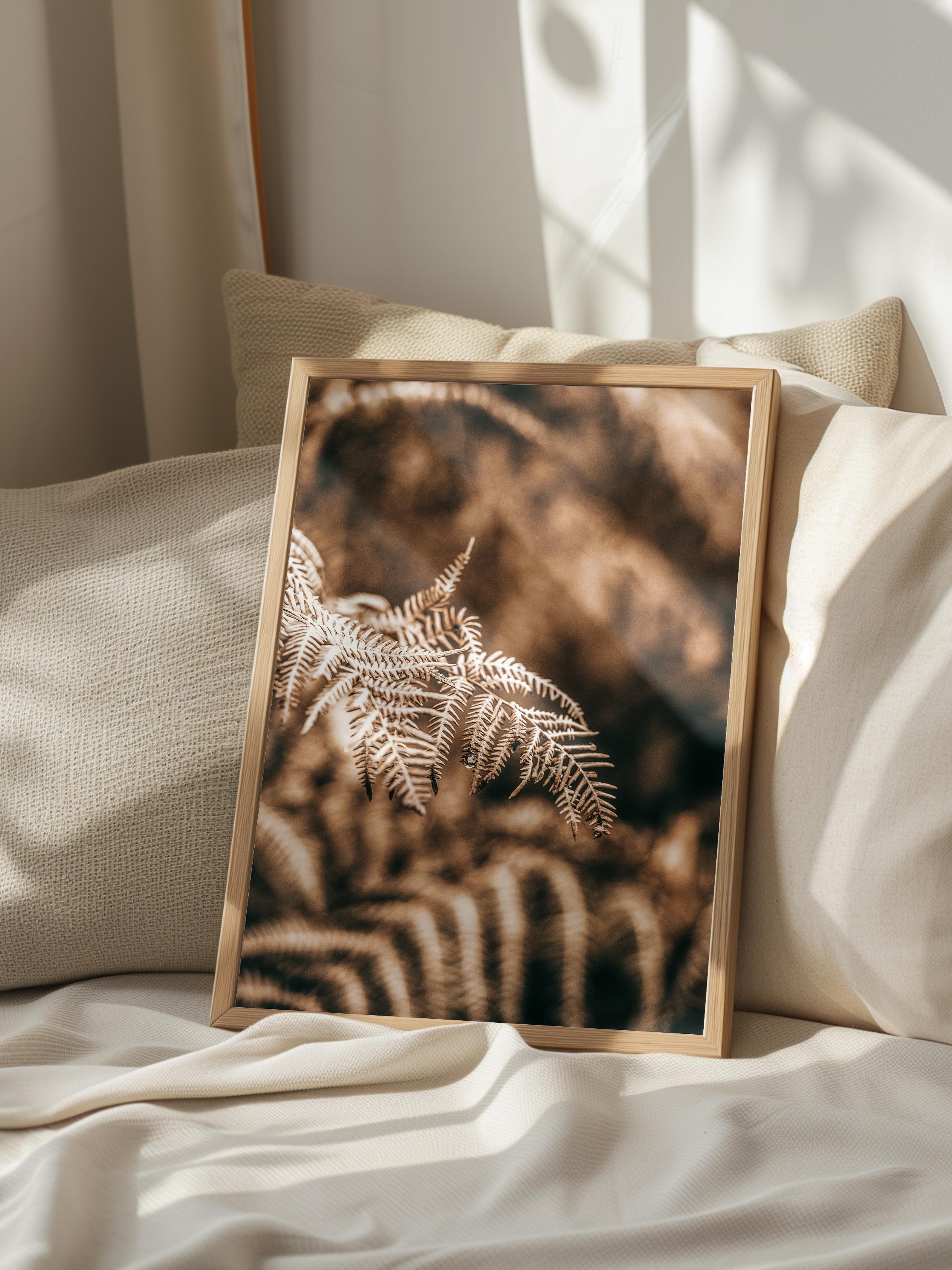 Rustic Çerçevesiz Poster, İskandinav Kahverengi Poster, NO:456 Eğrelti Otu Fotoğraf