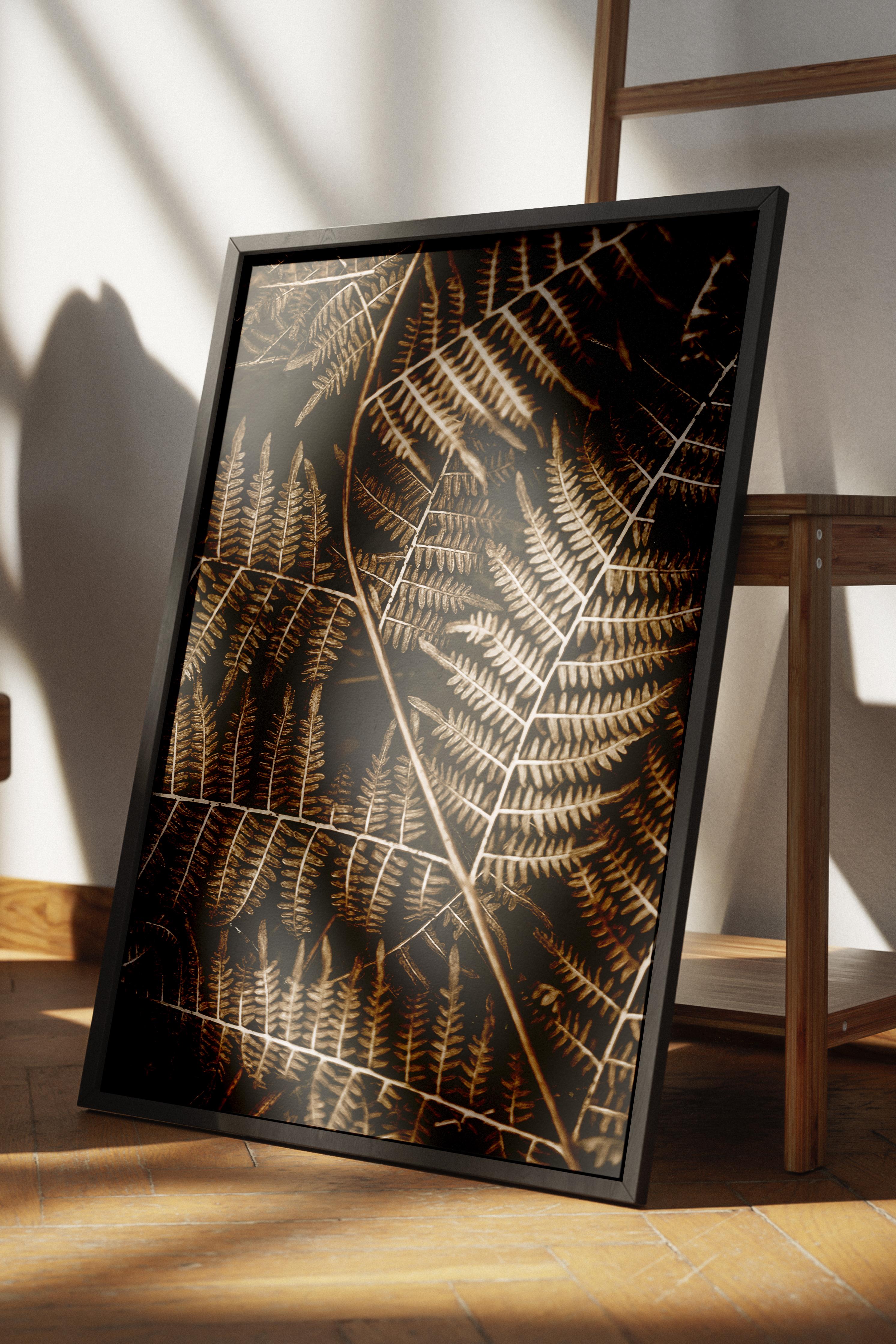 Rustic Çerçevesiz Poster, İskandinav Kahverengi Poster, NO:459 Eğrelti Otu Fotoğraf