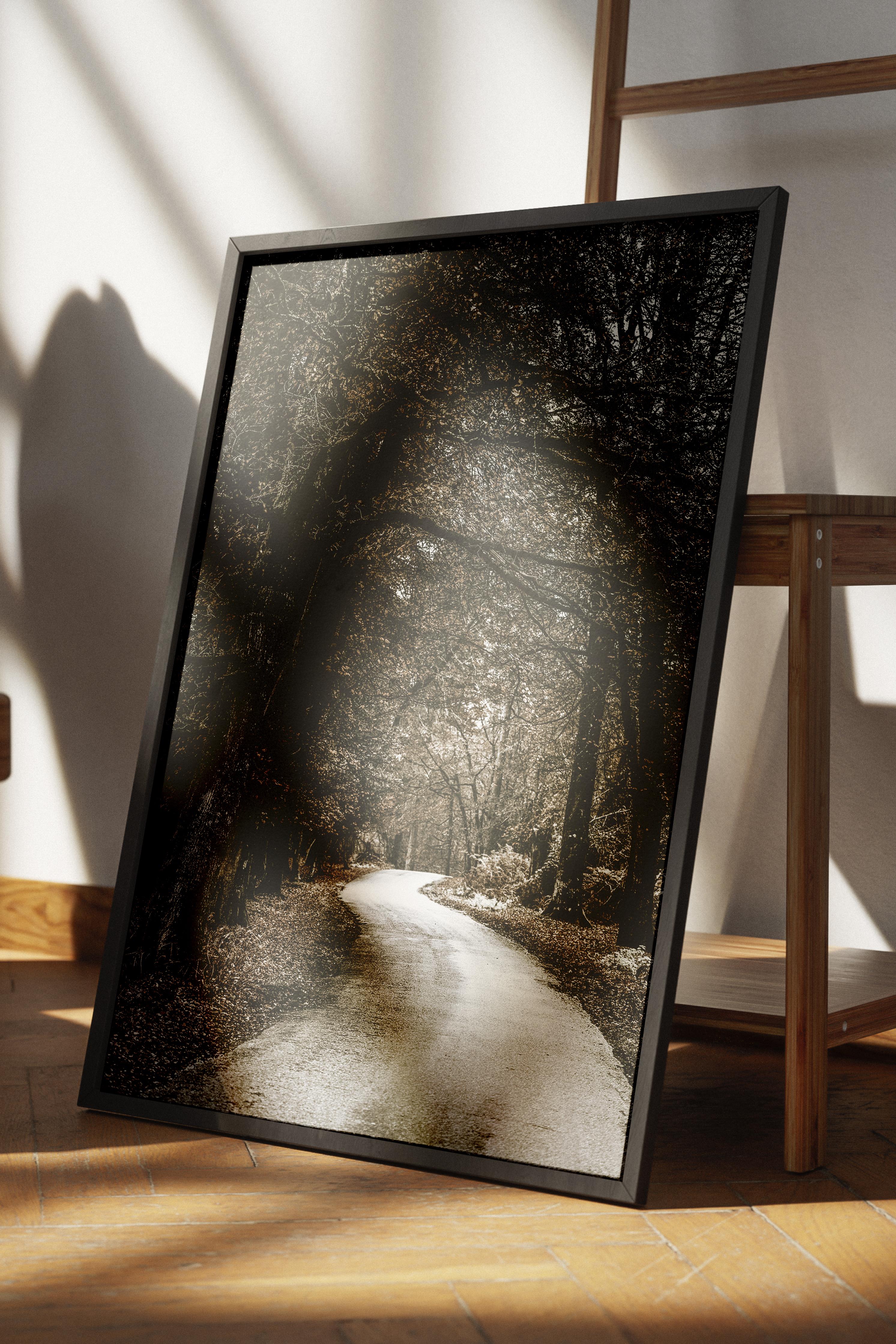 Rustic Çerçevesiz Poster, İskandinav Kahverengi Poster, NO:460 Yol Fotoğraf