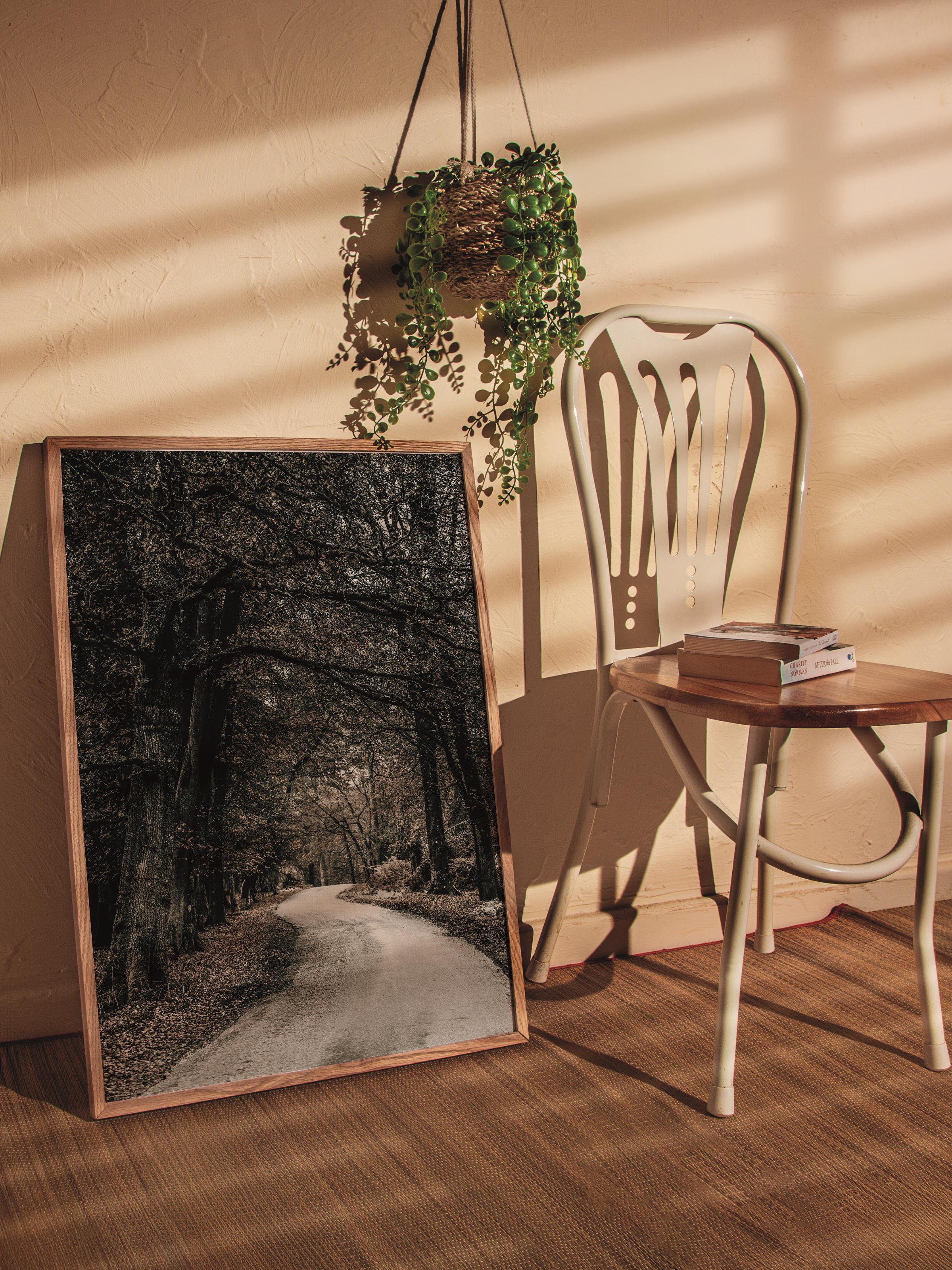 Rustic Çerçevesiz Poster, İskandinav Kahverengi Poster, NO:460 Yol Fotoğraf