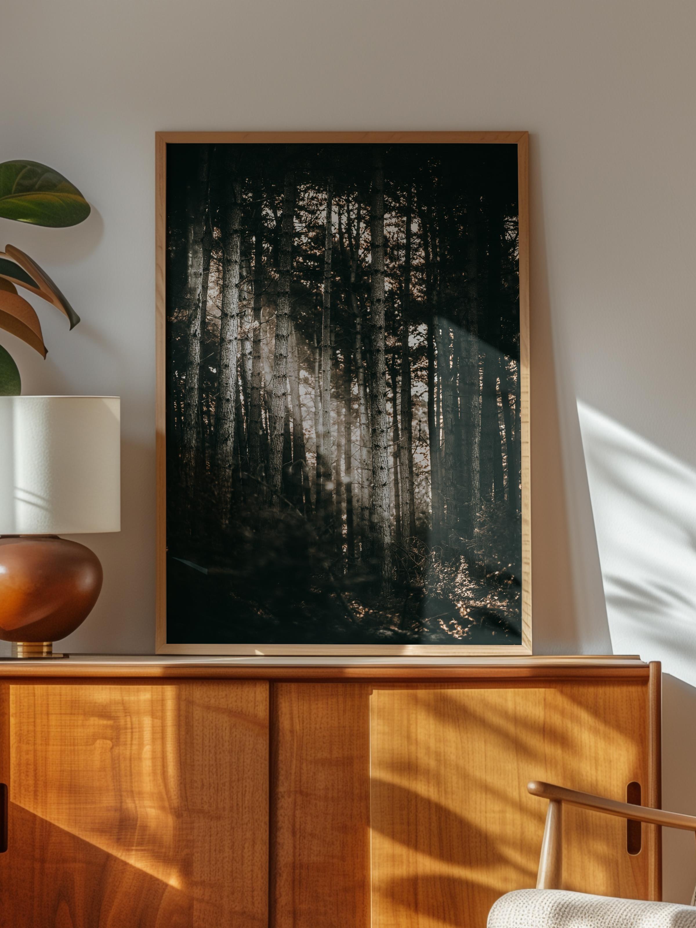 Rustic Çerçevesiz Poster, İskandinav Kahverengi Poster, NO:463 Orman Fotoğraf