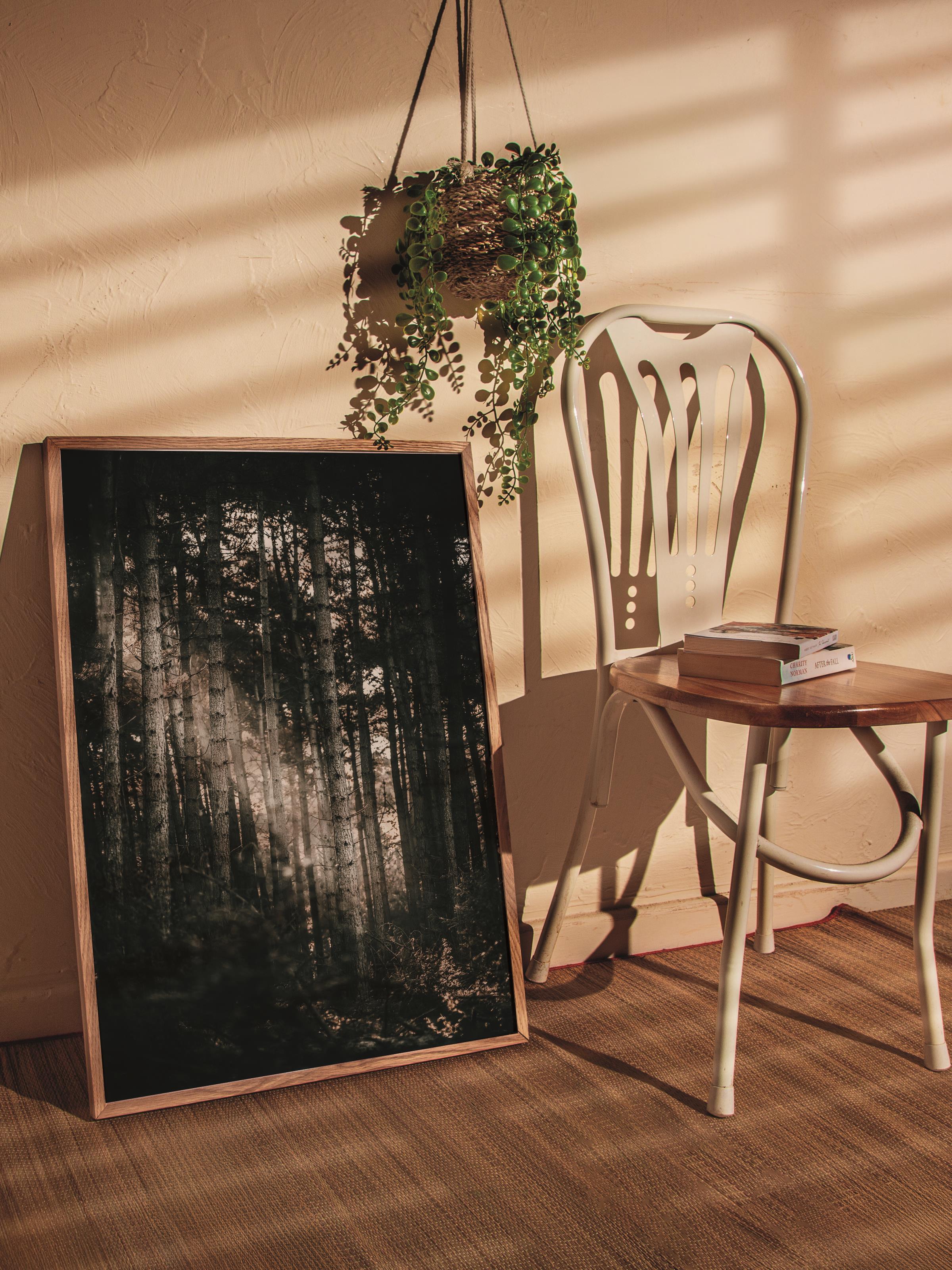 Rustic Çerçevesiz Poster, İskandinav Kahverengi Poster, NO:463 Orman Fotoğraf