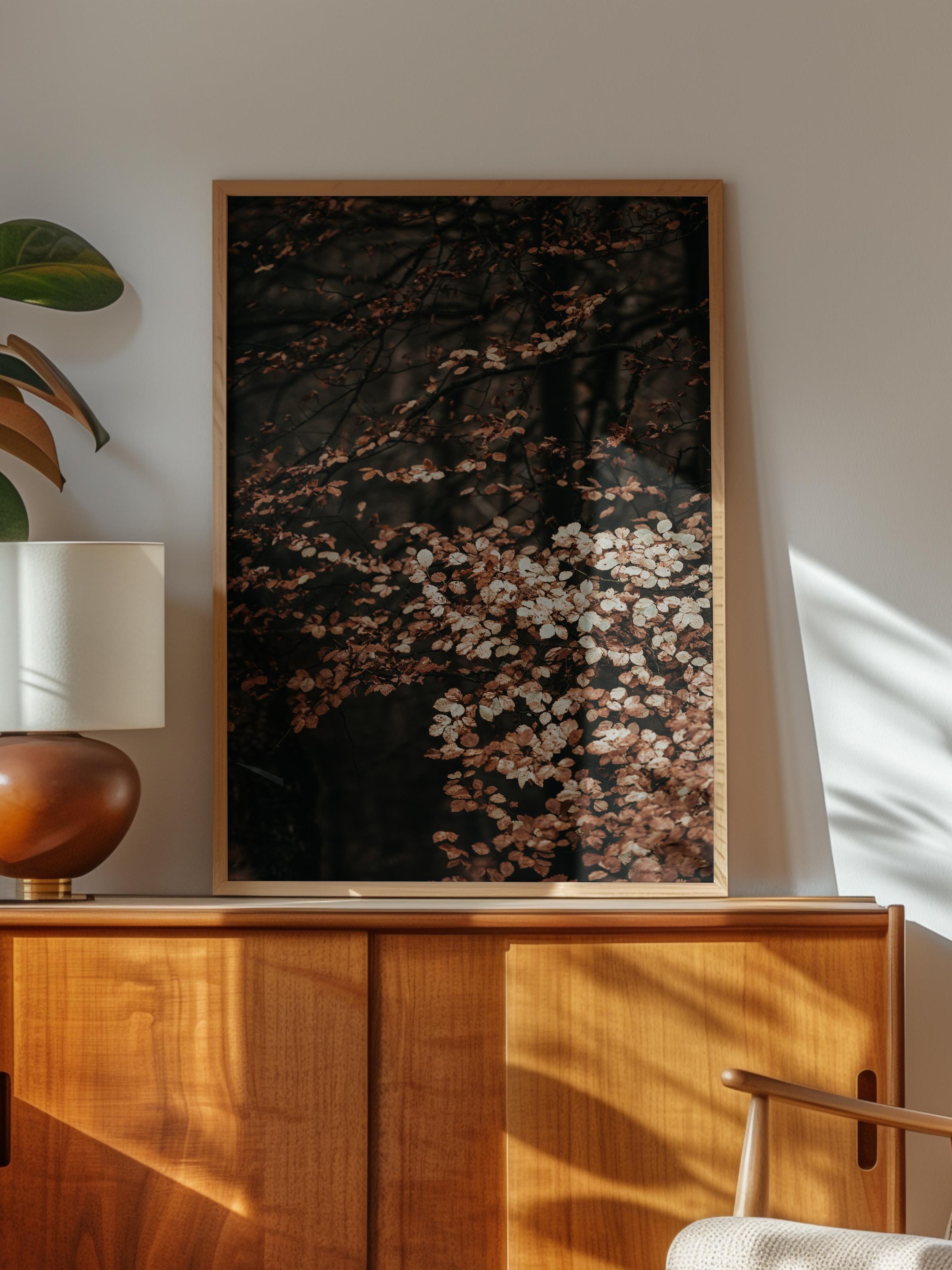 Rustic Çerçevesiz Poster, İskandinav Kahverengi Poster, NO:467 Orman Fotoğraf