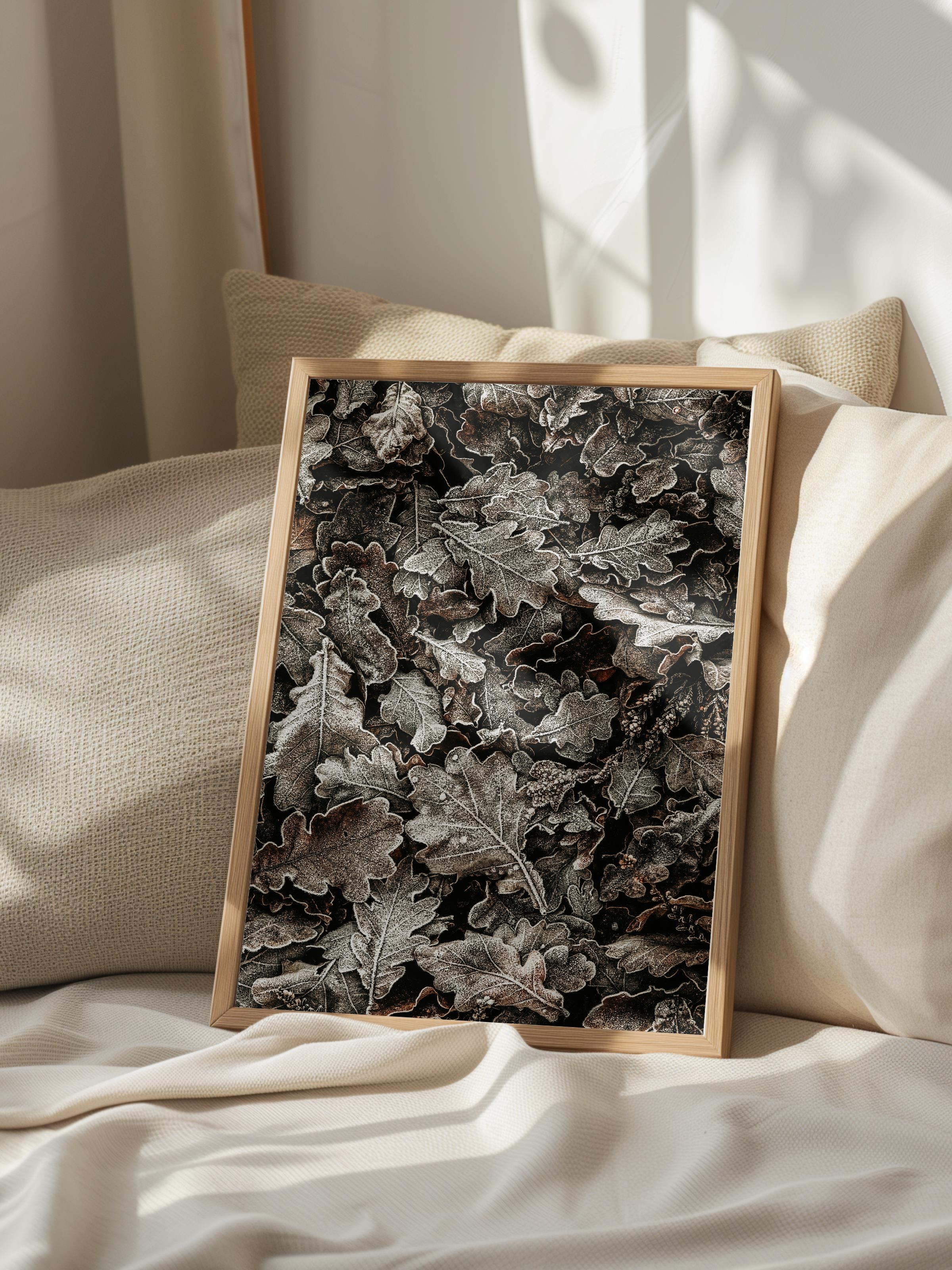 Rustic Çerçevesiz Poster, İskandinav Kahverengi Poster, NO:469 Yapraklar Fotoğraf