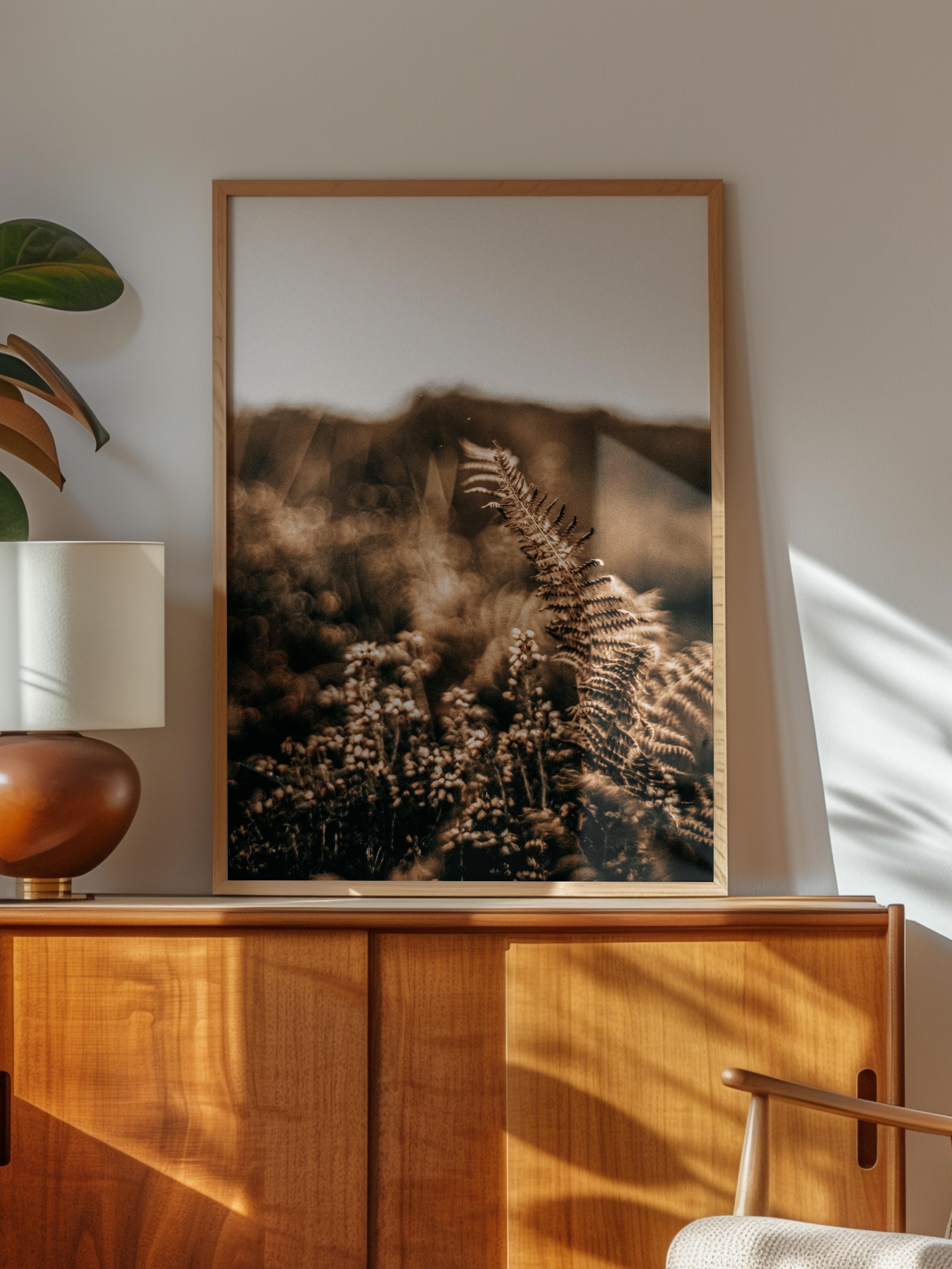 Rustic Çerçevesiz Poster, İskandinav Kahverengi Poster, NO:475 Çiçekler Fotoğraf