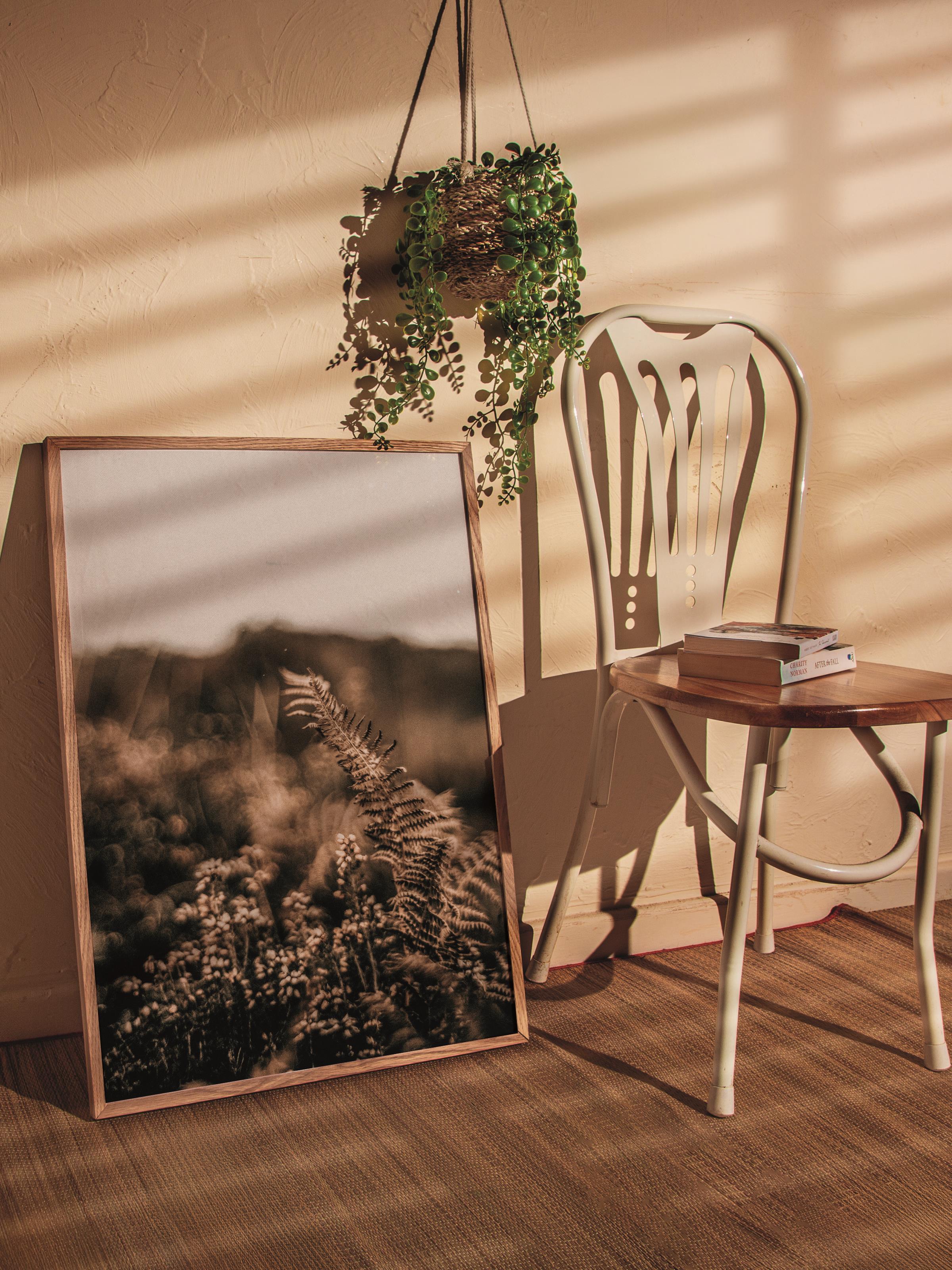 Rustic Çerçevesiz Poster, İskandinav Kahverengi Poster, NO:475 Çiçekler Fotoğraf