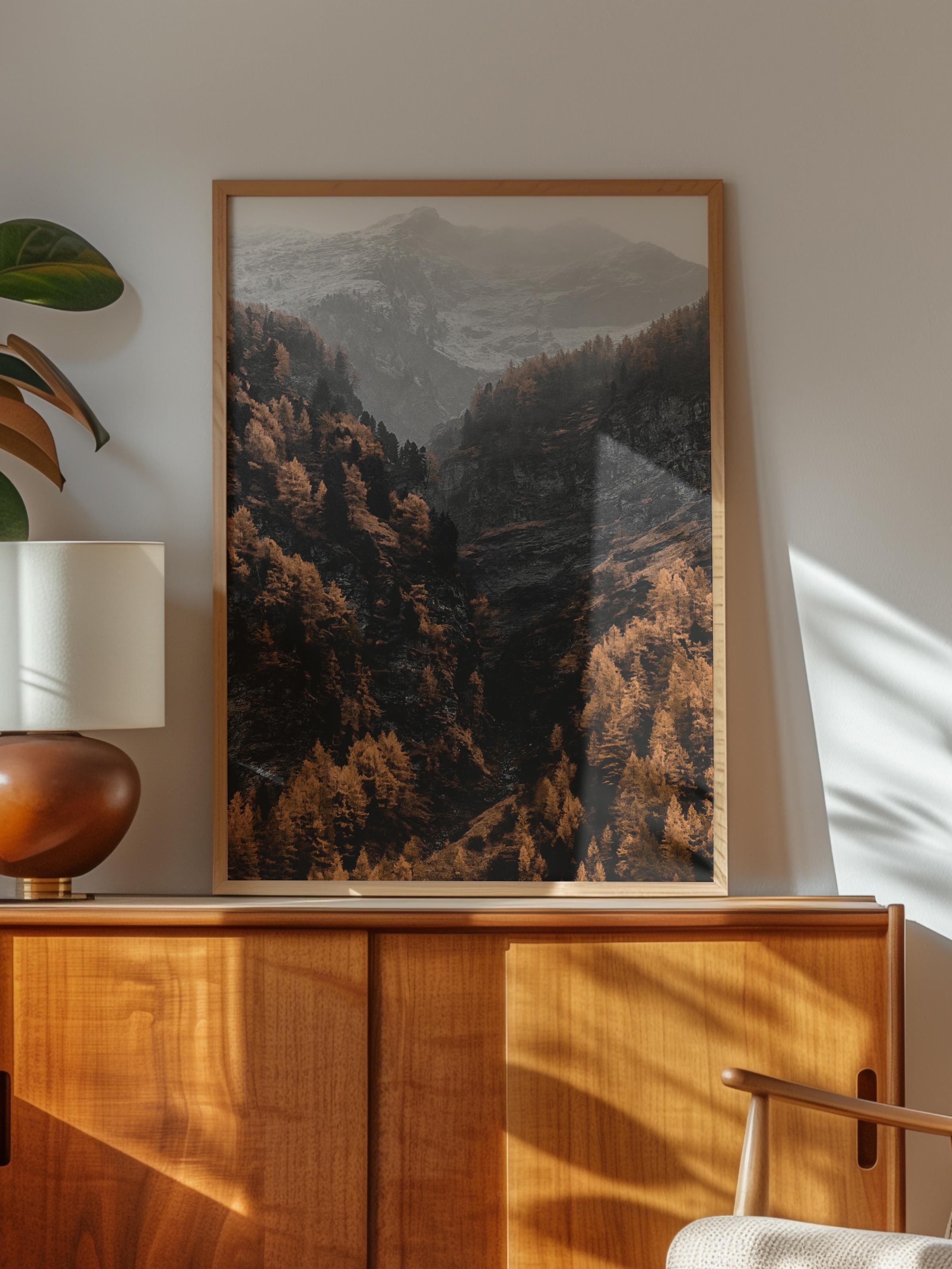Rustic Çerçevesiz Poster, İskandinav Kahverengi Poster, NO:481 Doğa Fotoğraf