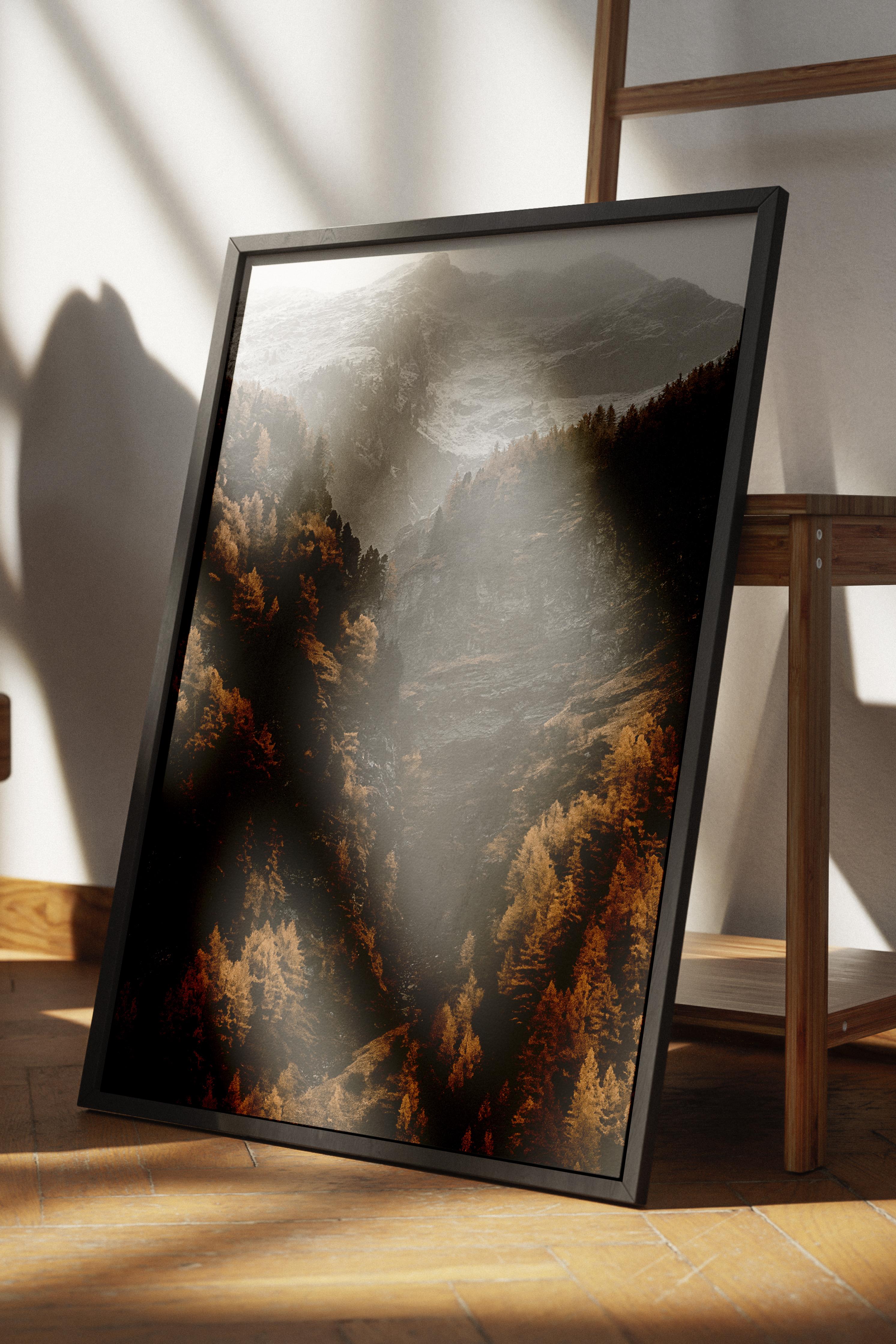 Rustic Çerçevesiz Poster, İskandinav Kahverengi Poster, NO:481 Doğa Fotoğraf