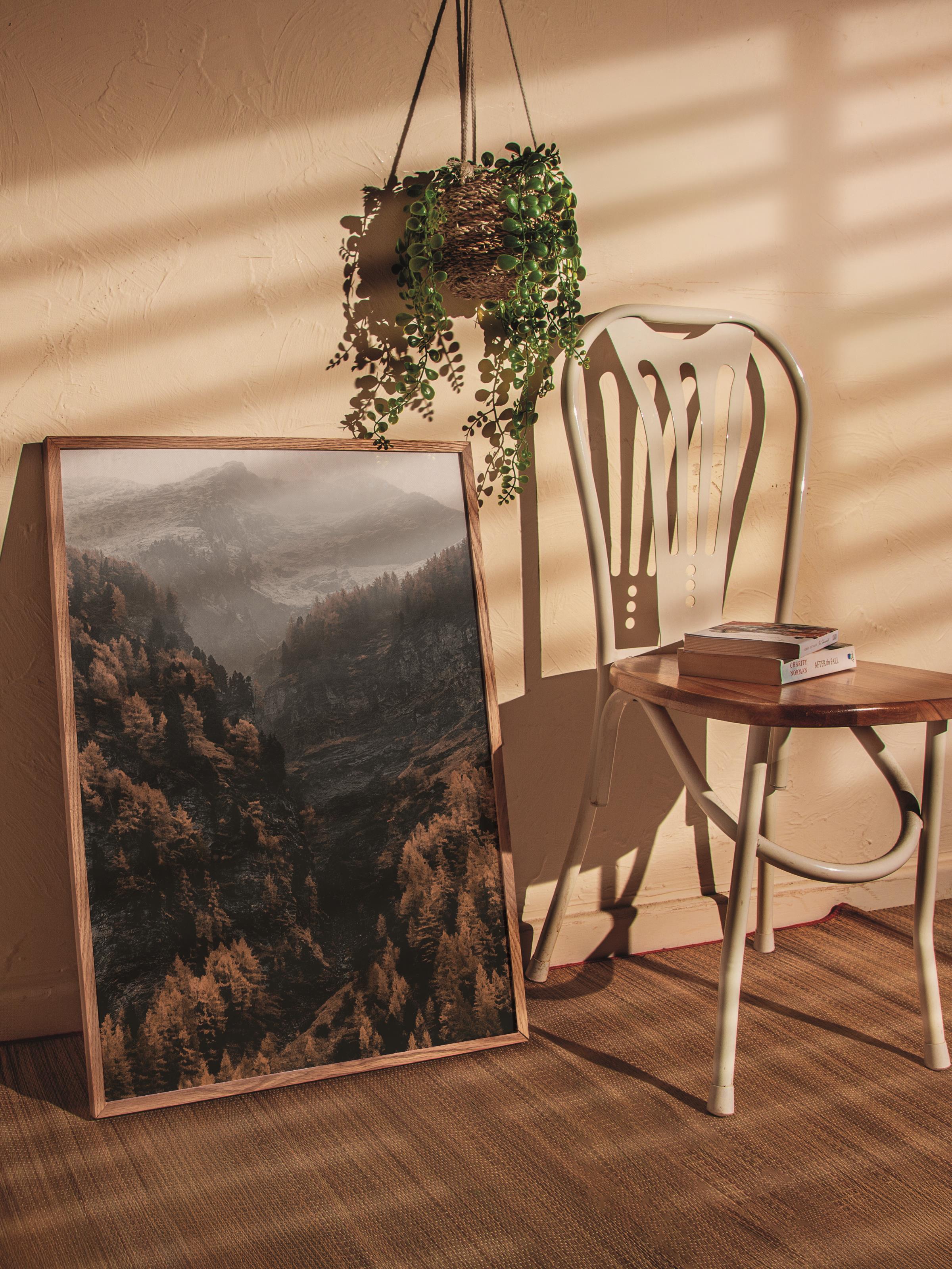 Rustic Çerçevesiz Poster, İskandinav Kahverengi Poster, NO:481 Doğa Fotoğraf