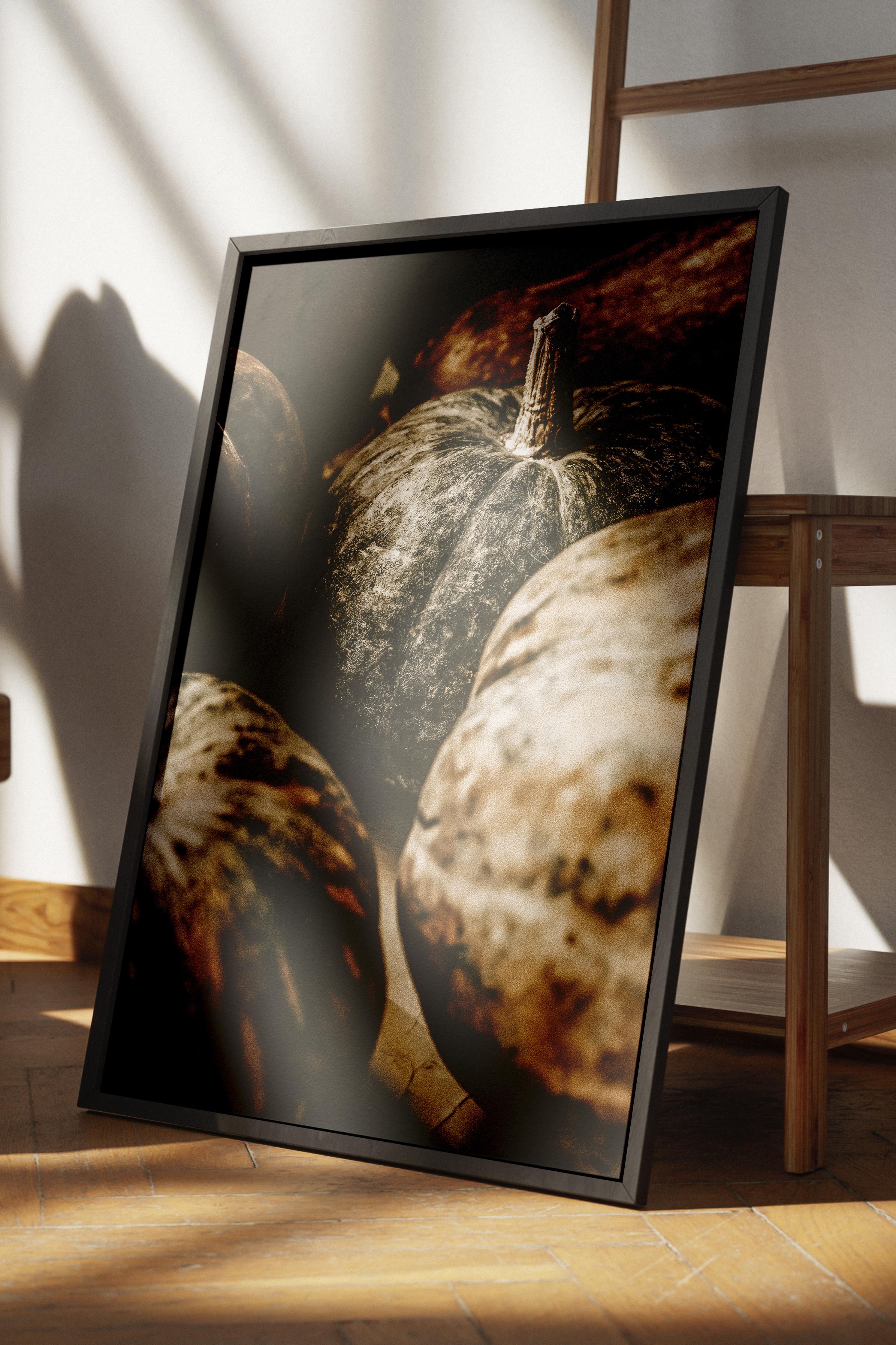 Rustic Çerçevesiz Poster, İskandinav Kahverengi Poster, NO:484 Kabaklar Fotoğraf