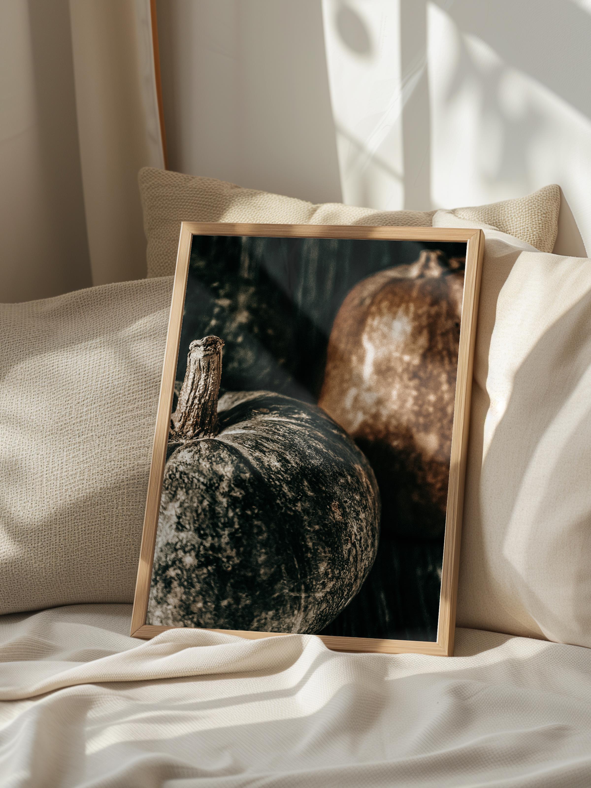 Rustic Çerçevesiz Poster, İskandinav Kahverengi Poster, NO:486 Kabak Fotoğraf