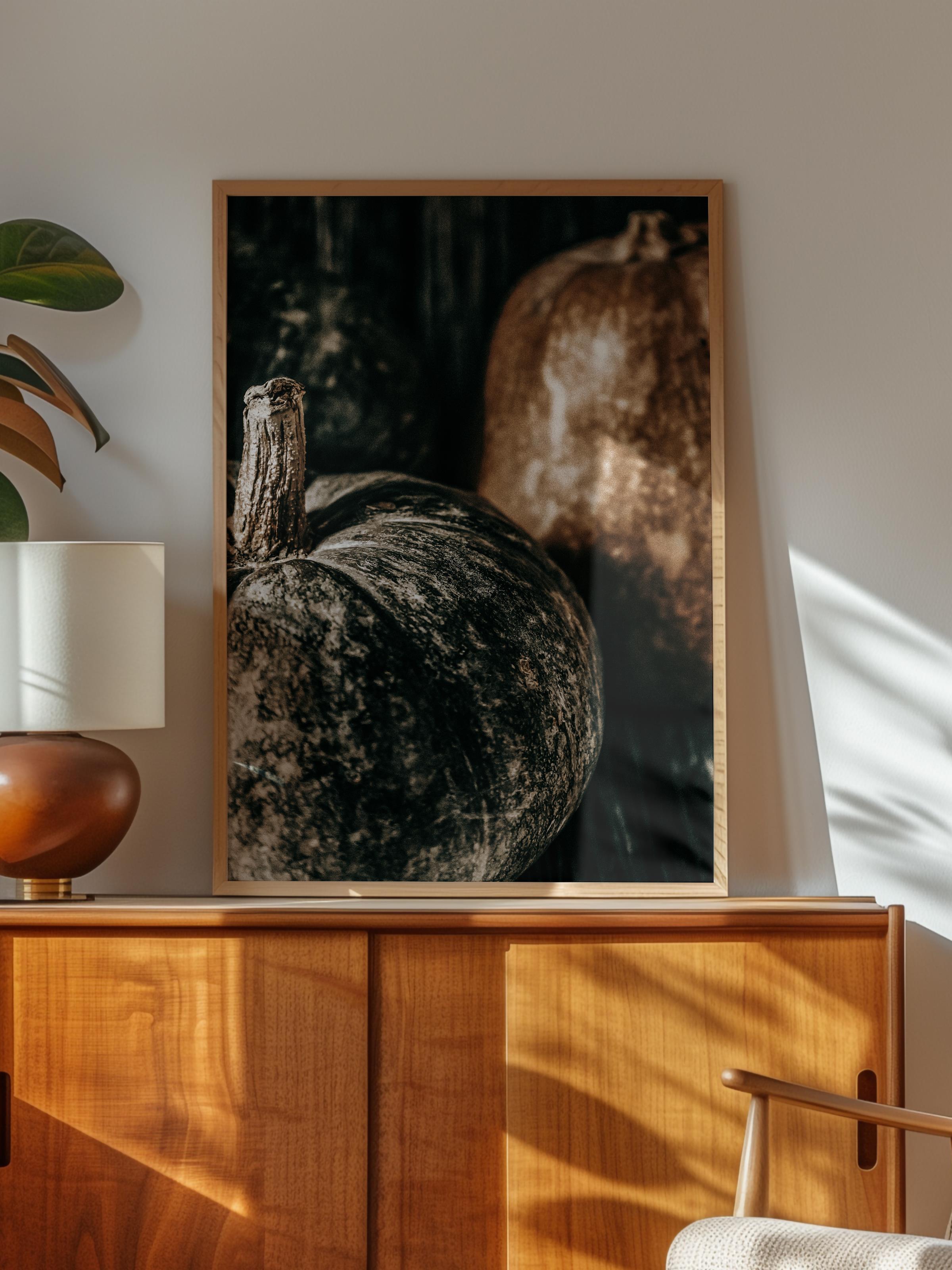 Rustic Çerçevesiz Poster, İskandinav Kahverengi Poster, NO:486 Kabak Fotoğraf