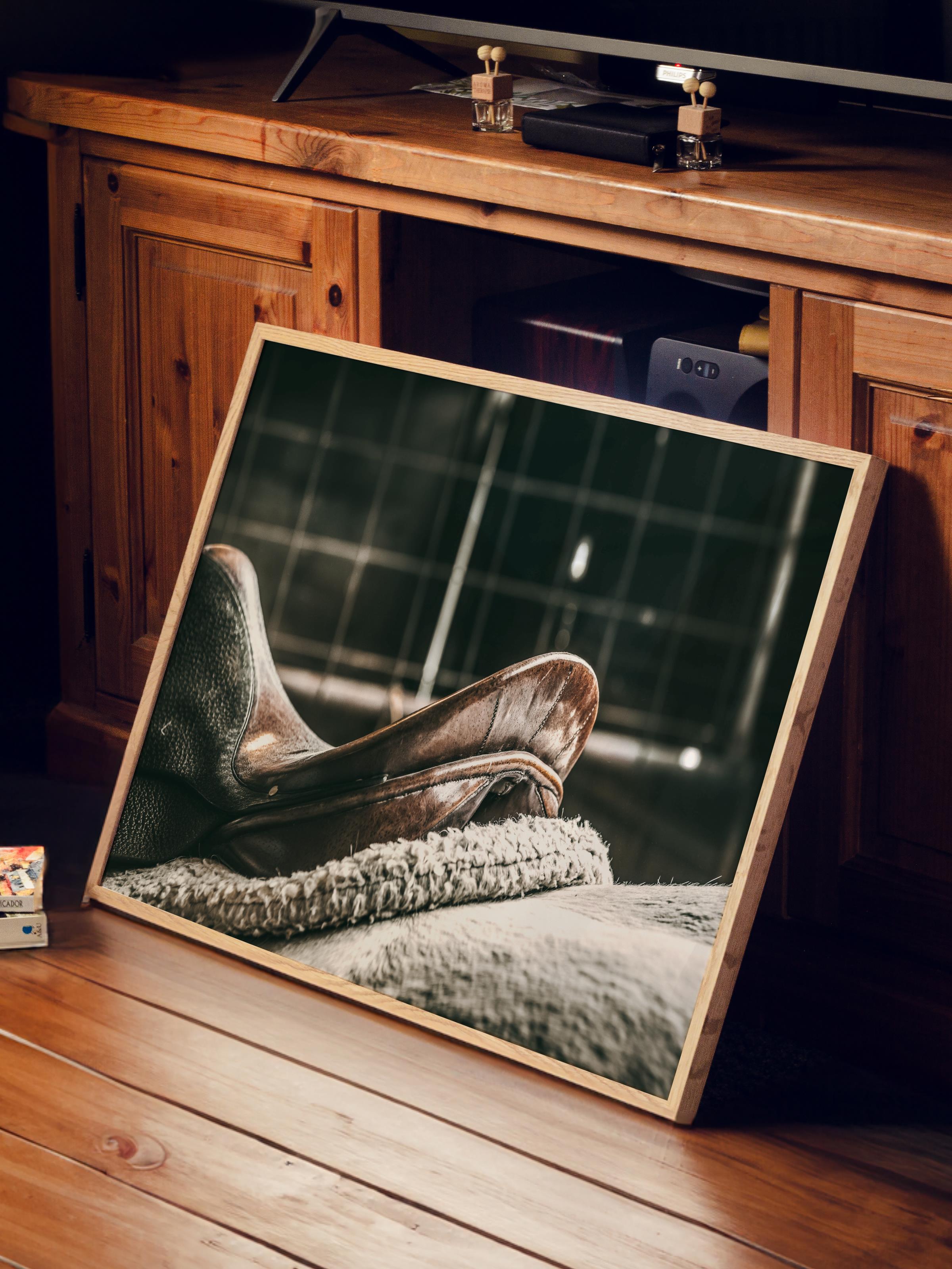 Rustic Çerçevesiz Poster, İskandinav Kahverengi Tablo, NO:490 Çizme Fotoğraf