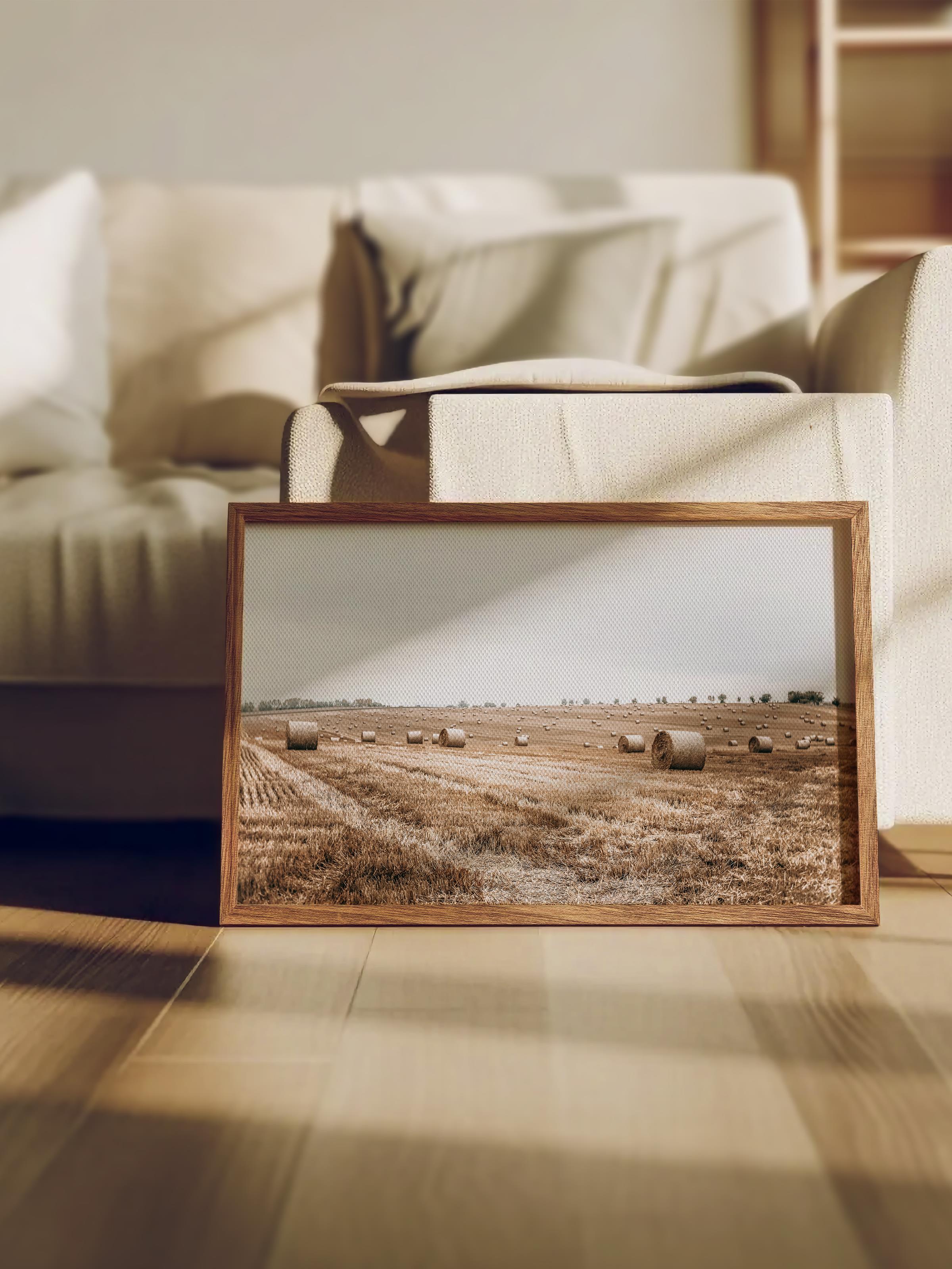 Rustic Çerçevesiz Poster, İskandinav Kahverengi Tablo, NO:498 Tarla Fotoğraf