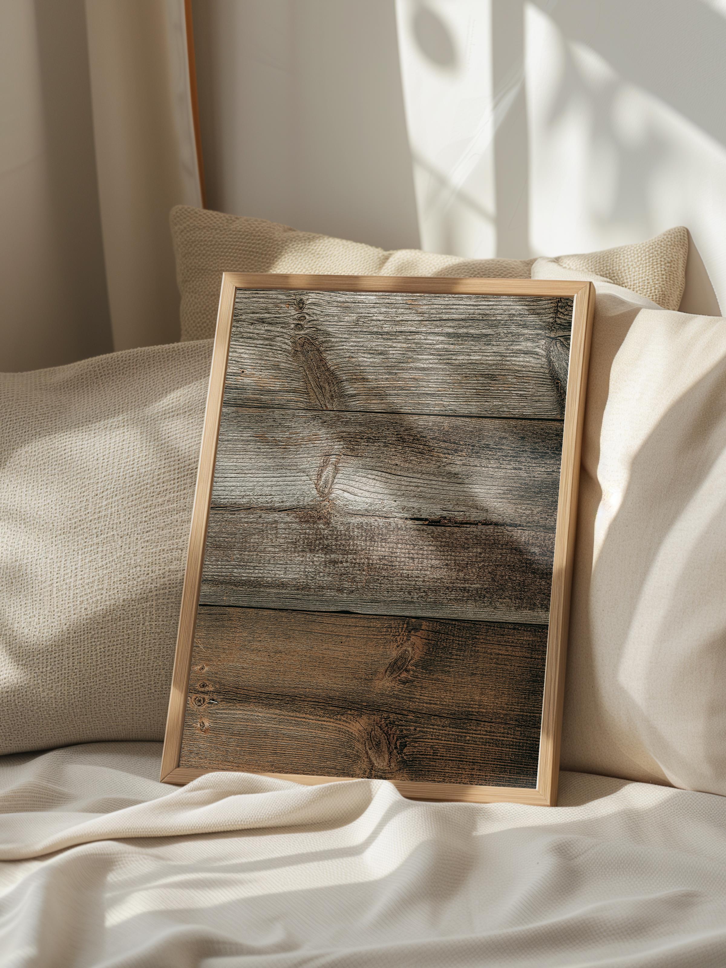 Rustic Çerçevesiz Poster, İskandinav Kahverengi Poster, NO:67 Ahşap Doku Fotoğraf, Dikey