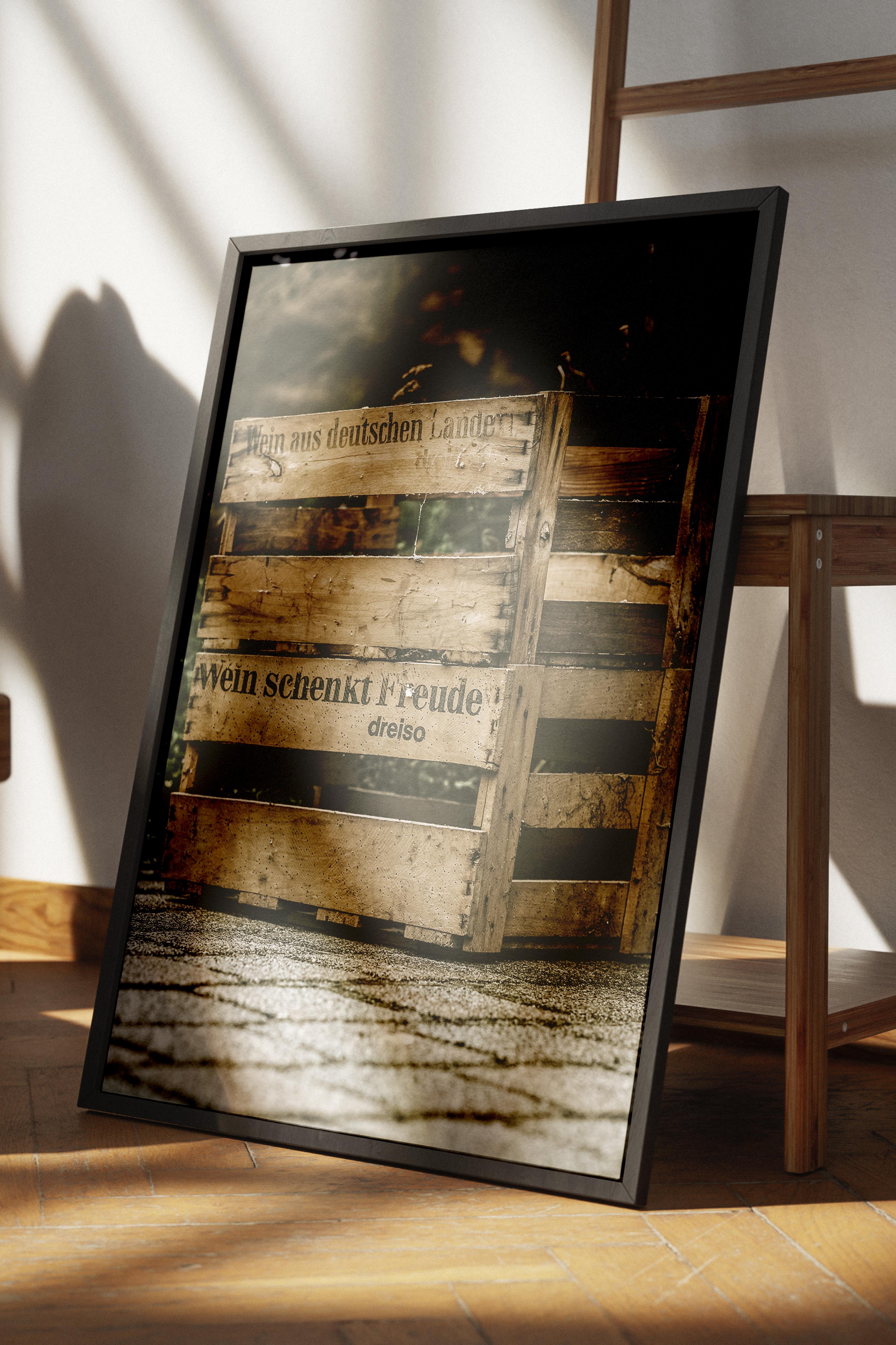 Rustic Çerçevesiz Poster, İskandinav Kahverengi Poster, NO:76 Ahşap Sandıklar Fotoğraf, Dikey