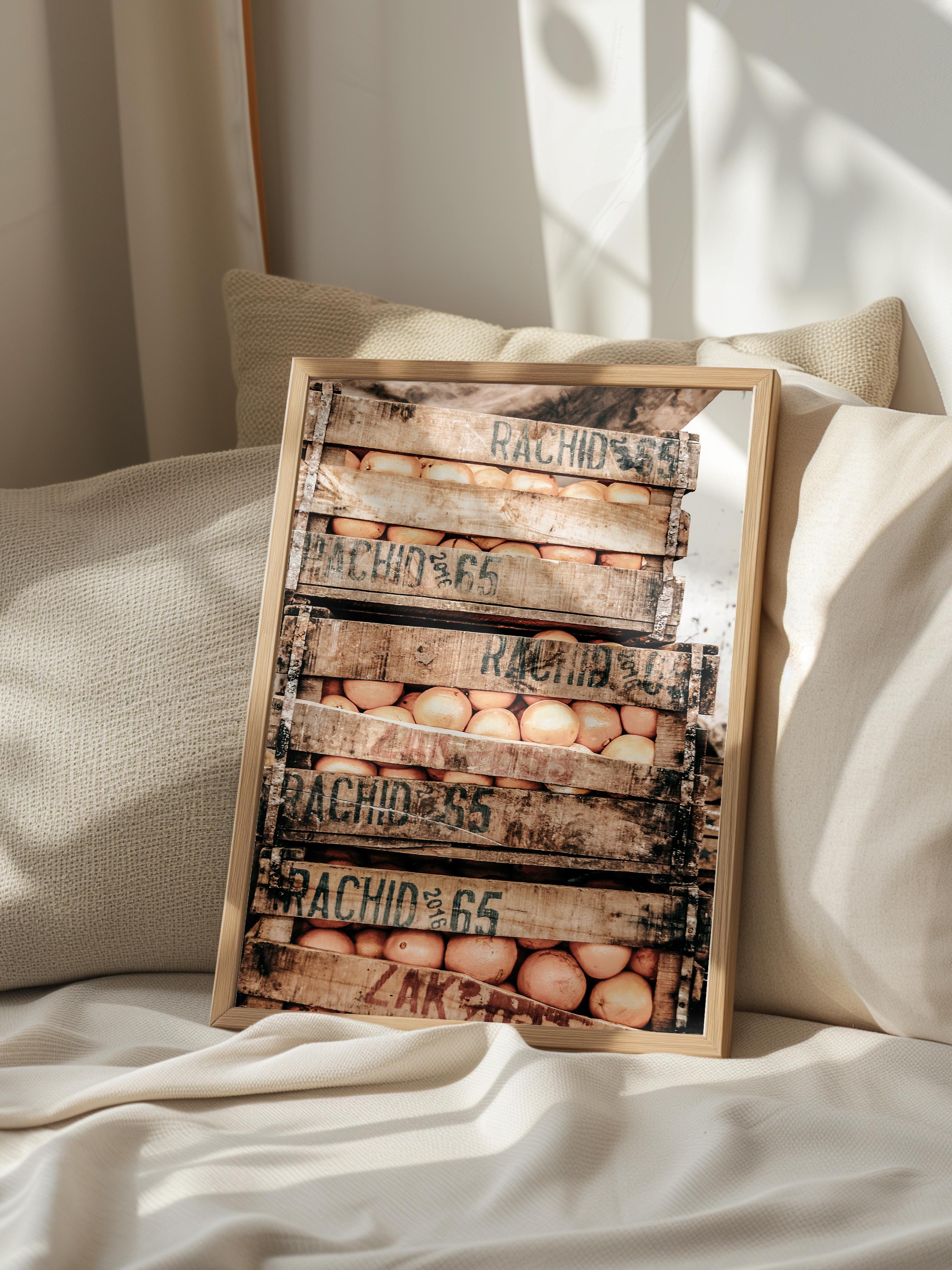Rustic Çerçevesiz Poster, İskandinav Kahverengi Poster, NO:79 Ahşap Kasalar Fotoğraf, Dikey