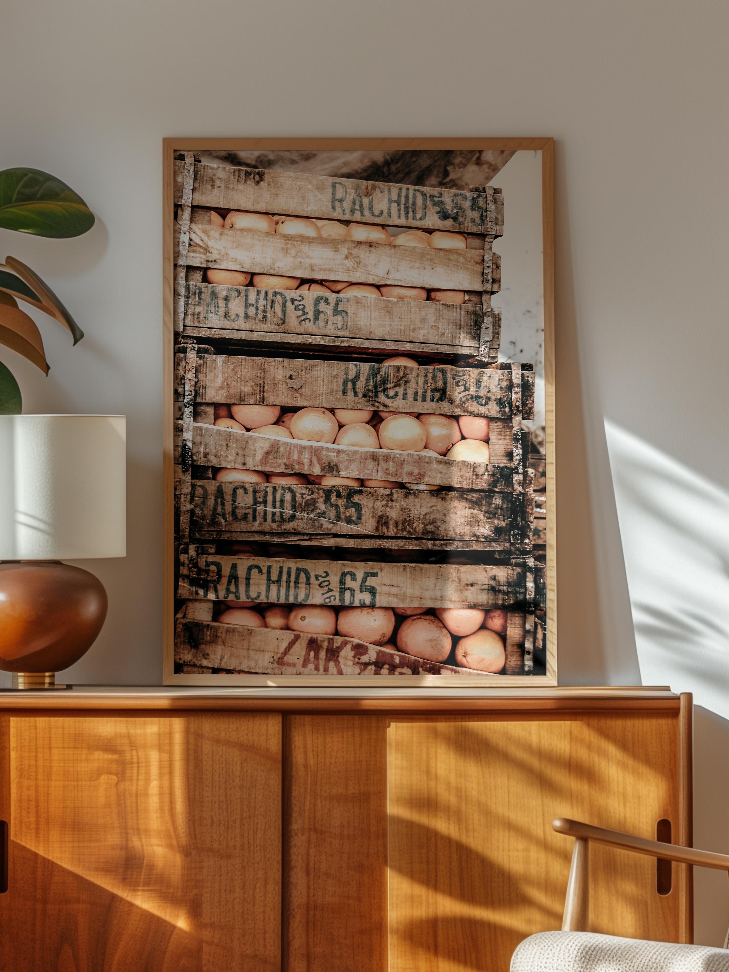 Rustic Çerçevesiz Poster, İskandinav Kahverengi Poster, NO:79 Ahşap Kasalar Fotoğraf, Dikey