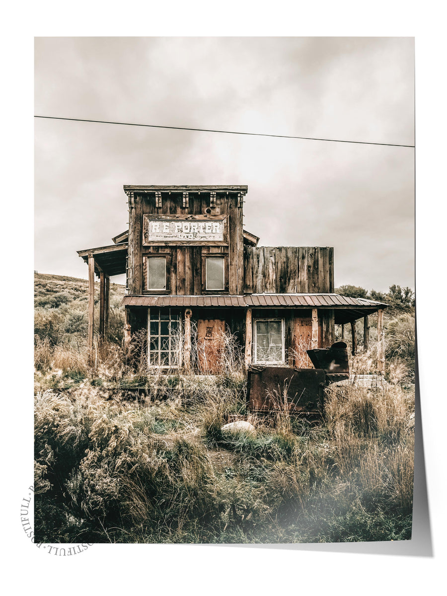 Terk Edilmiş Batı Dükkanı Rustic Çerçevesiz Poster