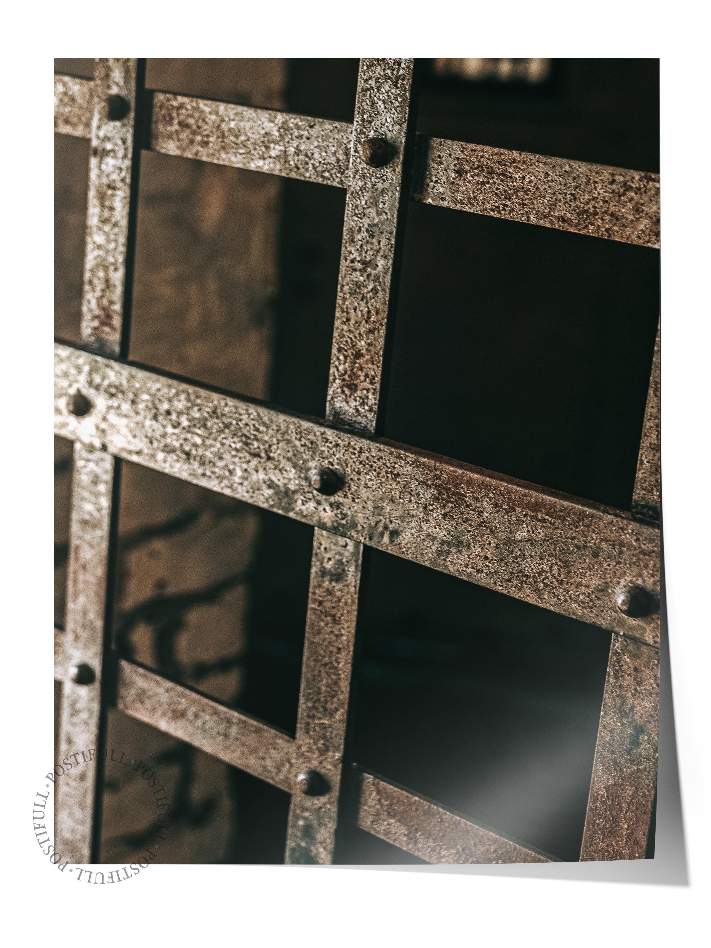 Rustic Çerçevesiz Poster, İskandinav Kahverengi Poster, NO:90 Ahır Kapısı Fotoğraf, Dikey