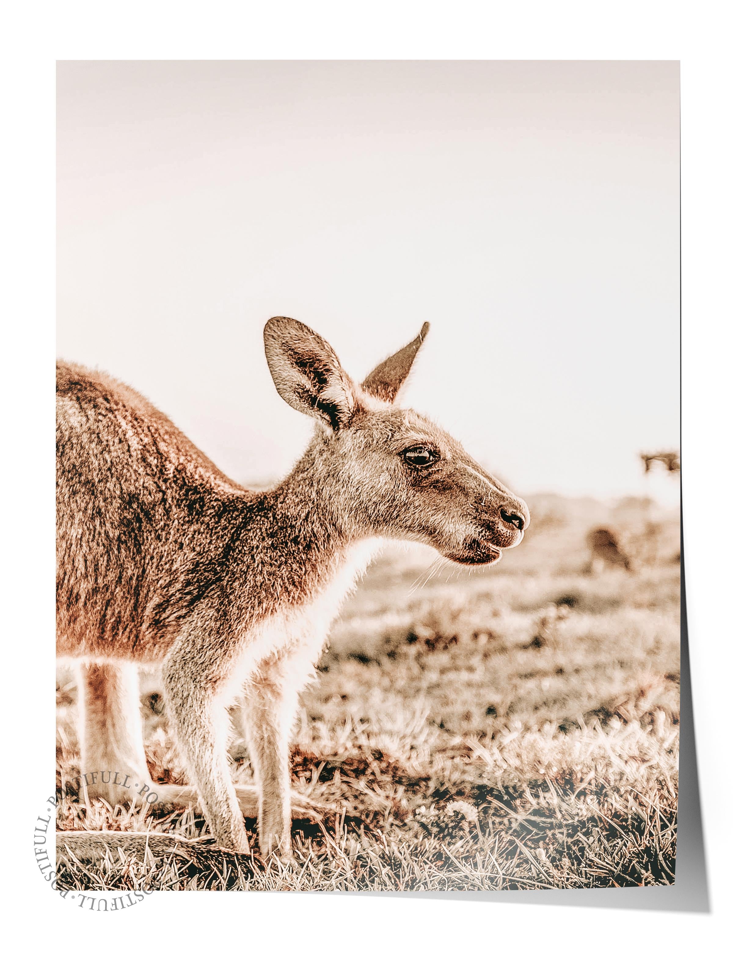 Rustic Çerçevesiz Poster, İskandinav Kahverengi Poster, NO:95 Geyik Fotoğraf, Dikey