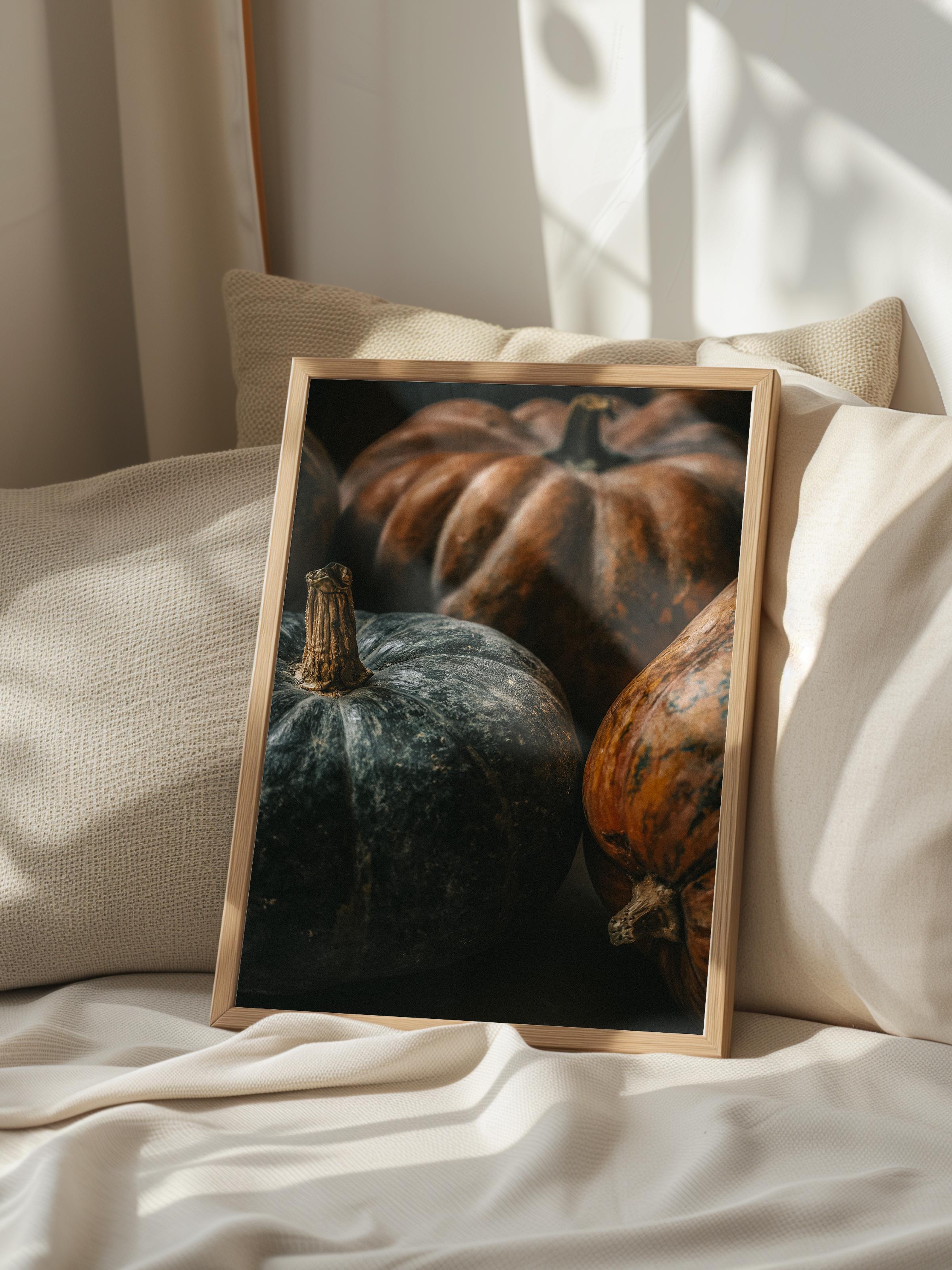 Rustic Çerçevesiz Poster, İskandinav Turuncu Poster, NO:462 Balkabakları Fotoğraf