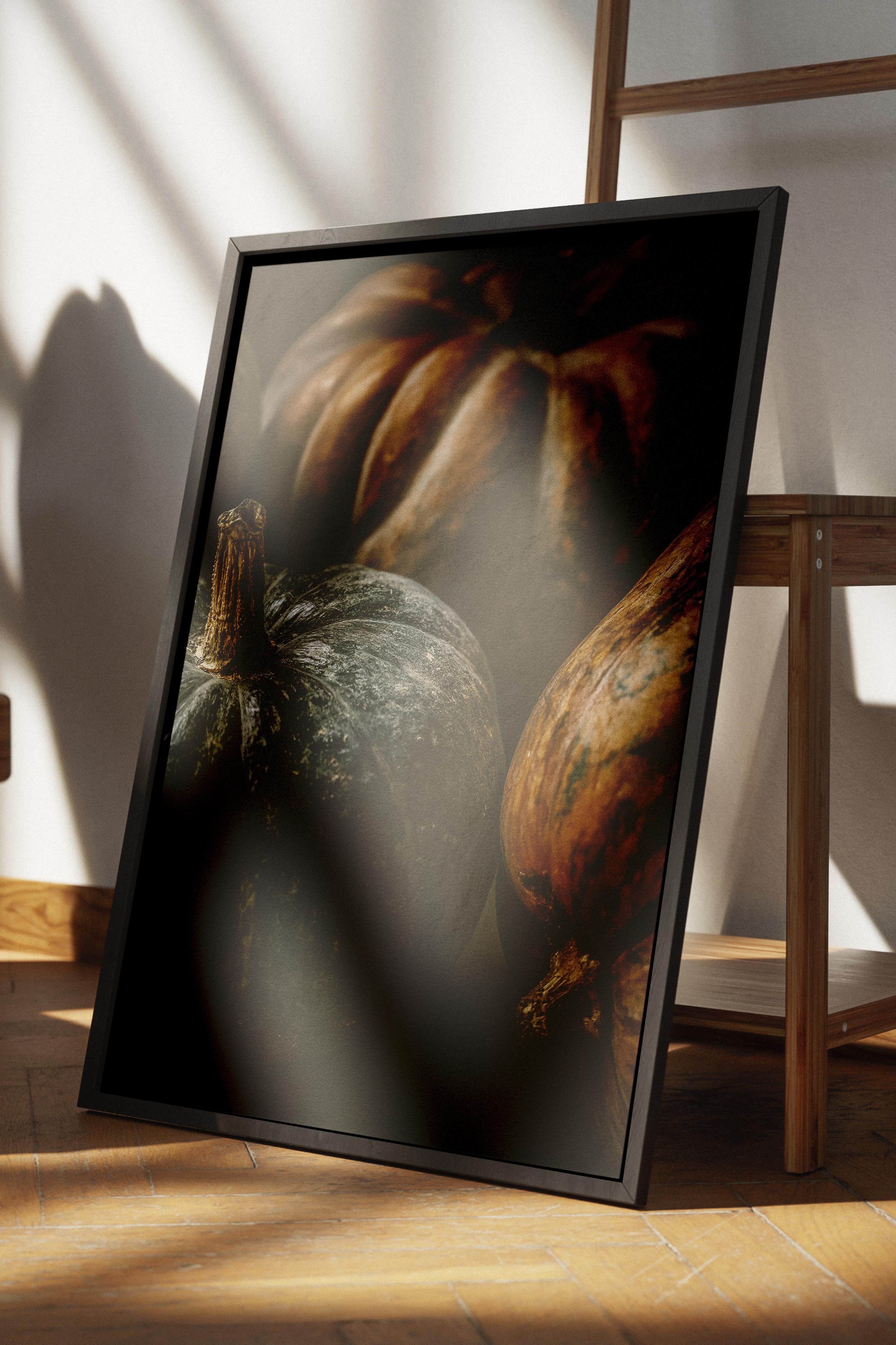 Rustic Çerçevesiz Poster, İskandinav Turuncu Poster, NO:462 Balkabakları Fotoğraf