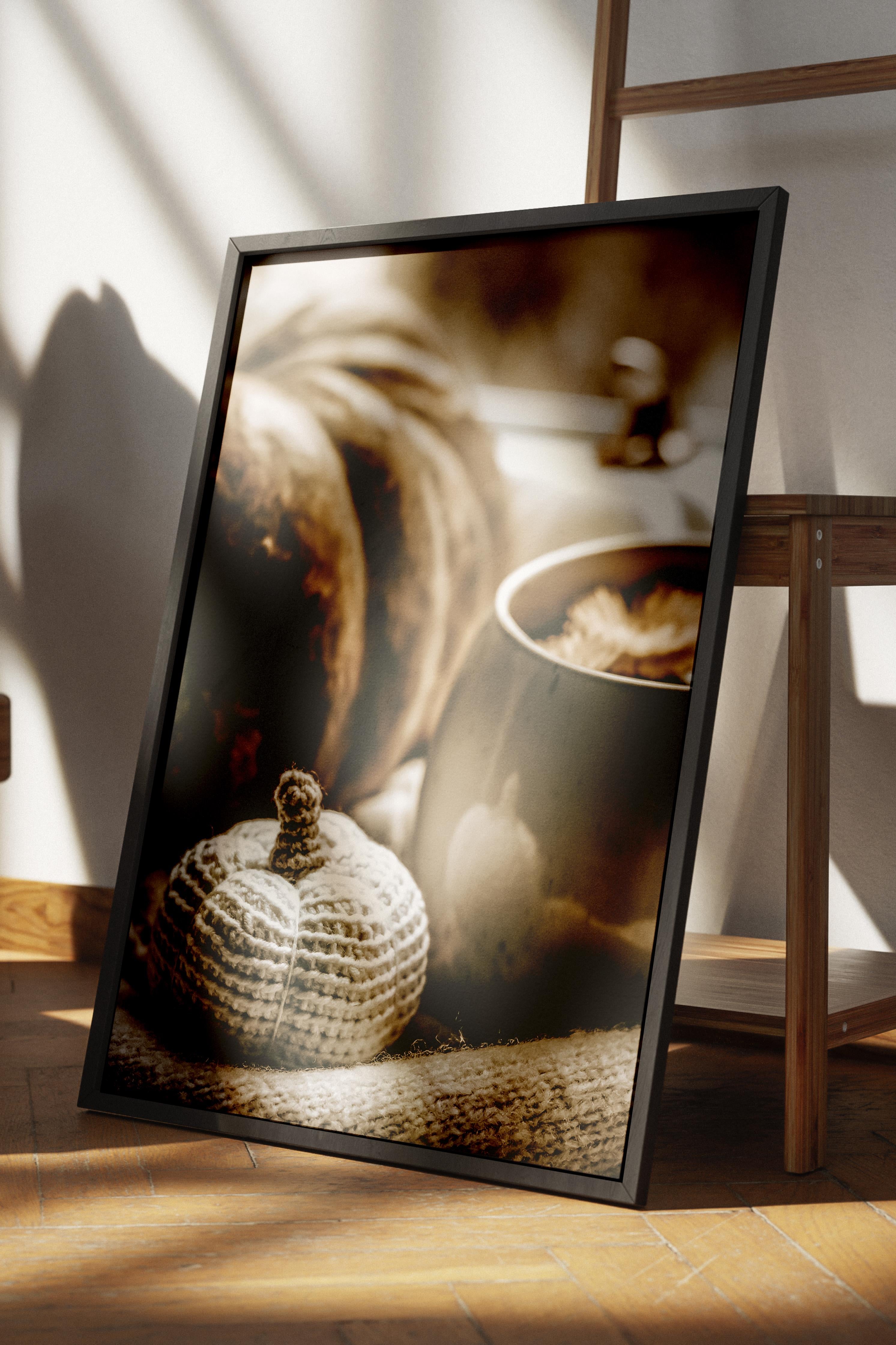 Rustic Çerçevesiz Poster, İskandinav Turuncu Poster, NO:476 Balkabakları Fotoğraf
