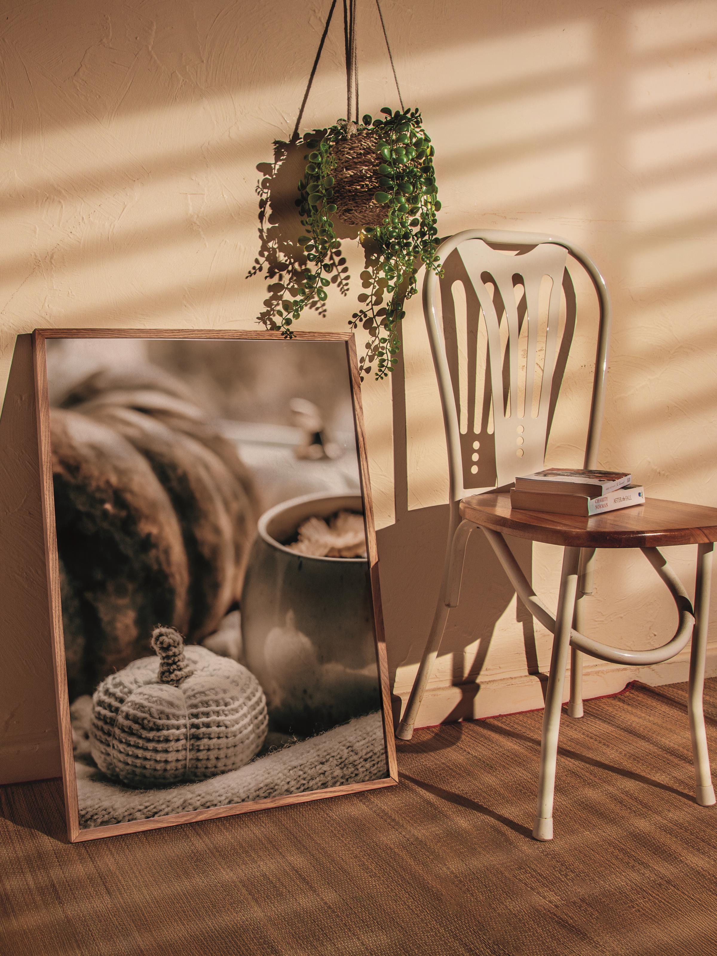 Rustic Çerçevesiz Poster, İskandinav Turuncu Poster, NO:476 Balkabakları Fotoğraf